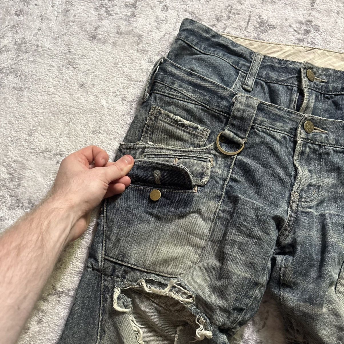 PPFM PPFM Double-Waisted Distressed Denim Blue Jeans | Size S Size US 30 / EU 46 - 4 Thumbnail