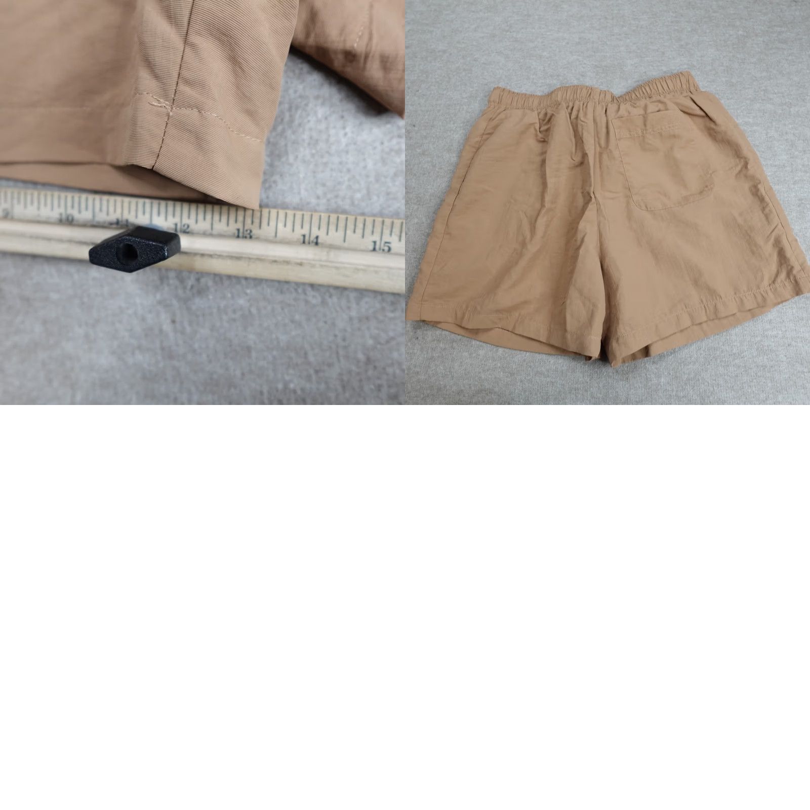 Vintage Melody Ehsani Shorts Beige Solid Nylon 4.5" Belted Lined Nylon Hiking NEW Ladies Regular L Beige Shoes? Size 36" / US 14 / IT 50 - 9 Thumbnail