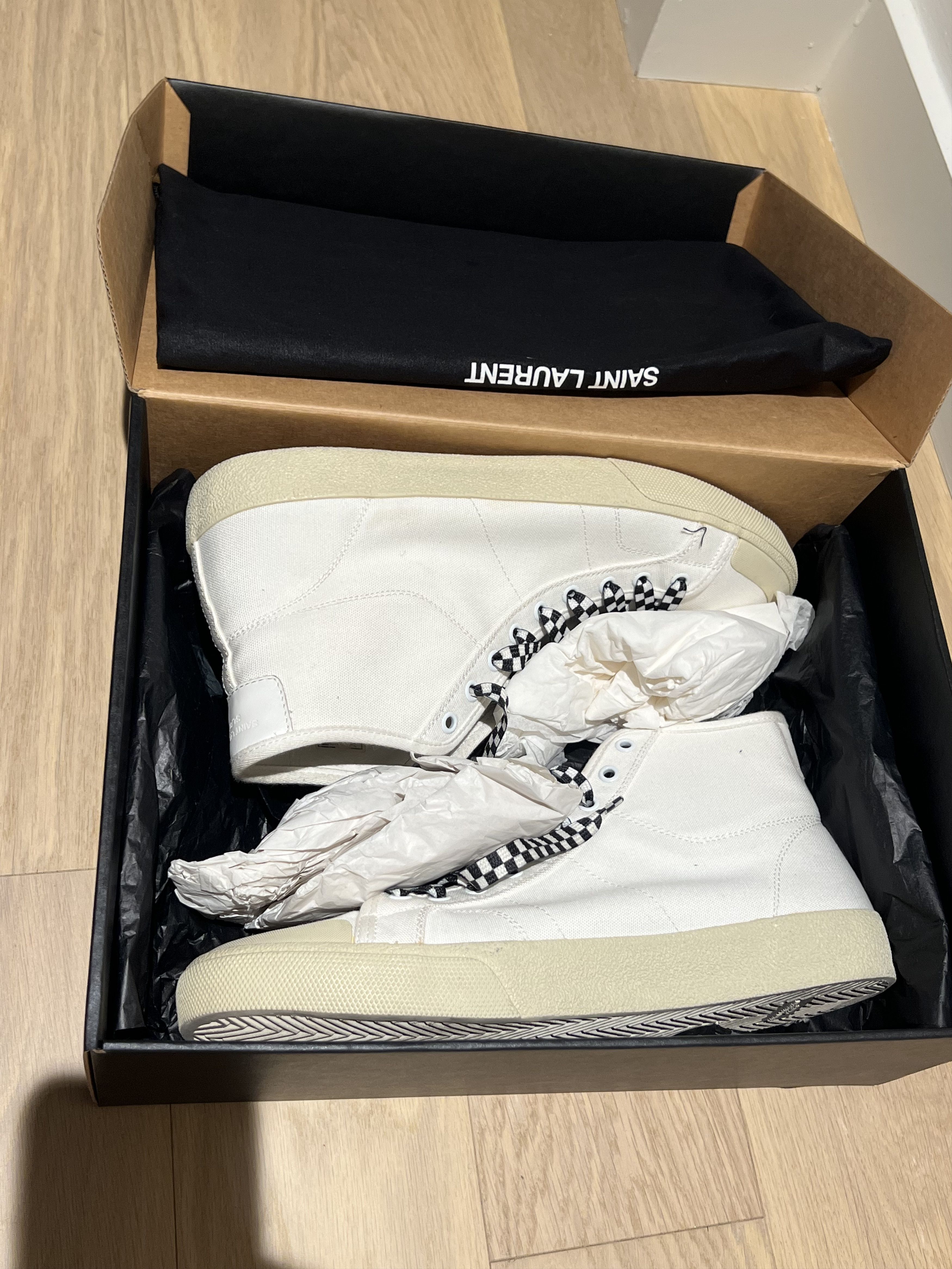 Saint Laurent Paris SURF SOUND CANVAS SNEAKERS STUDS Size US 12 / EU 45 - 12 Thumbnail