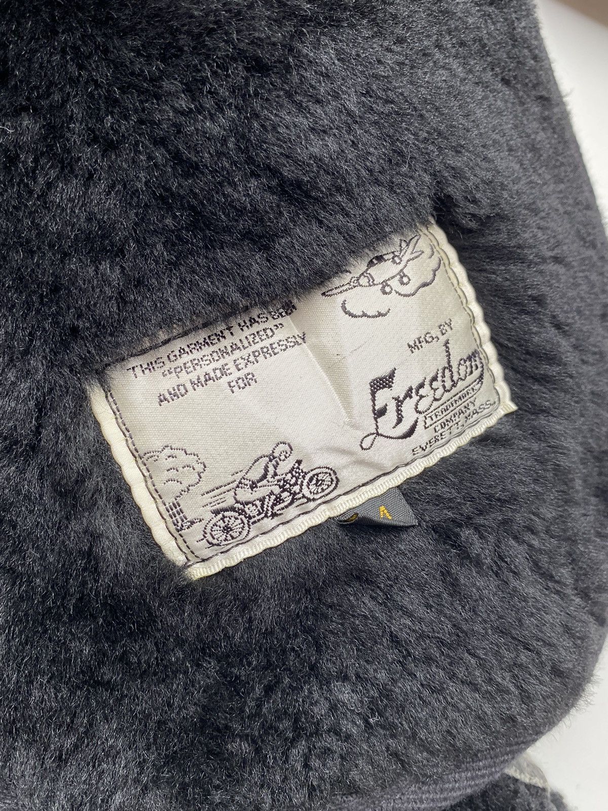 Vtg Sheepskin Military Leather Jacket