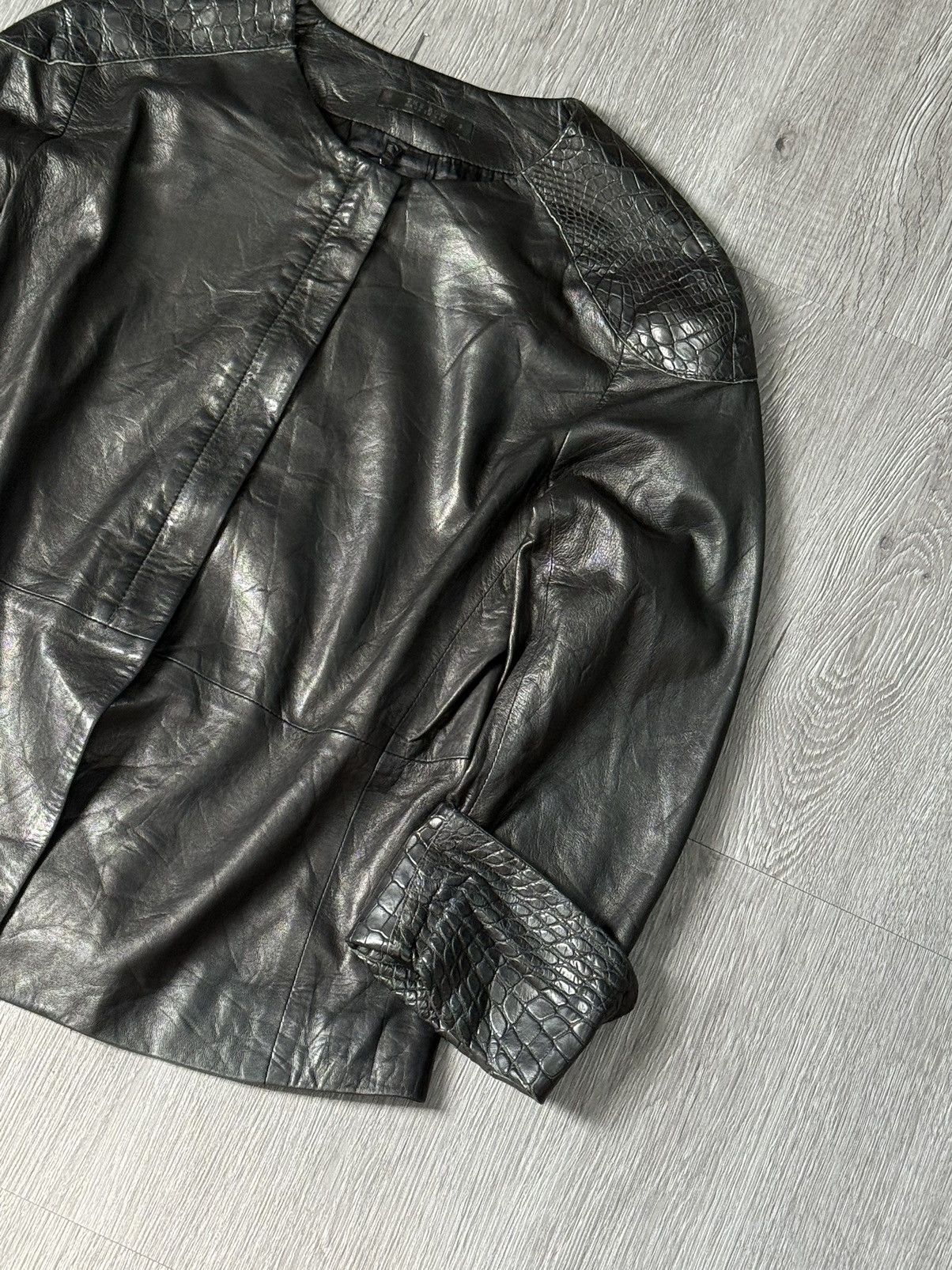 The Row The Row - Leather / Trimmed Aligator Jacket Size M / US 6-8 / IT 42-44 - 4 Thumbnail