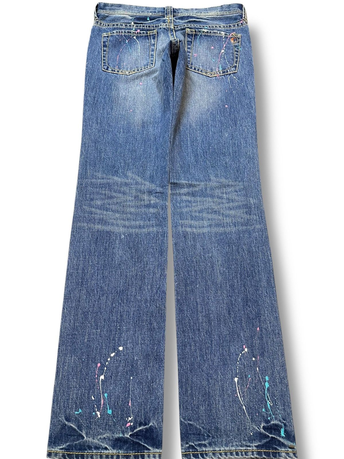 Japanese Brand Vintage BIC Paint Splatter Grunge Distressed Denim Size US 31 - 6 Thumbnail