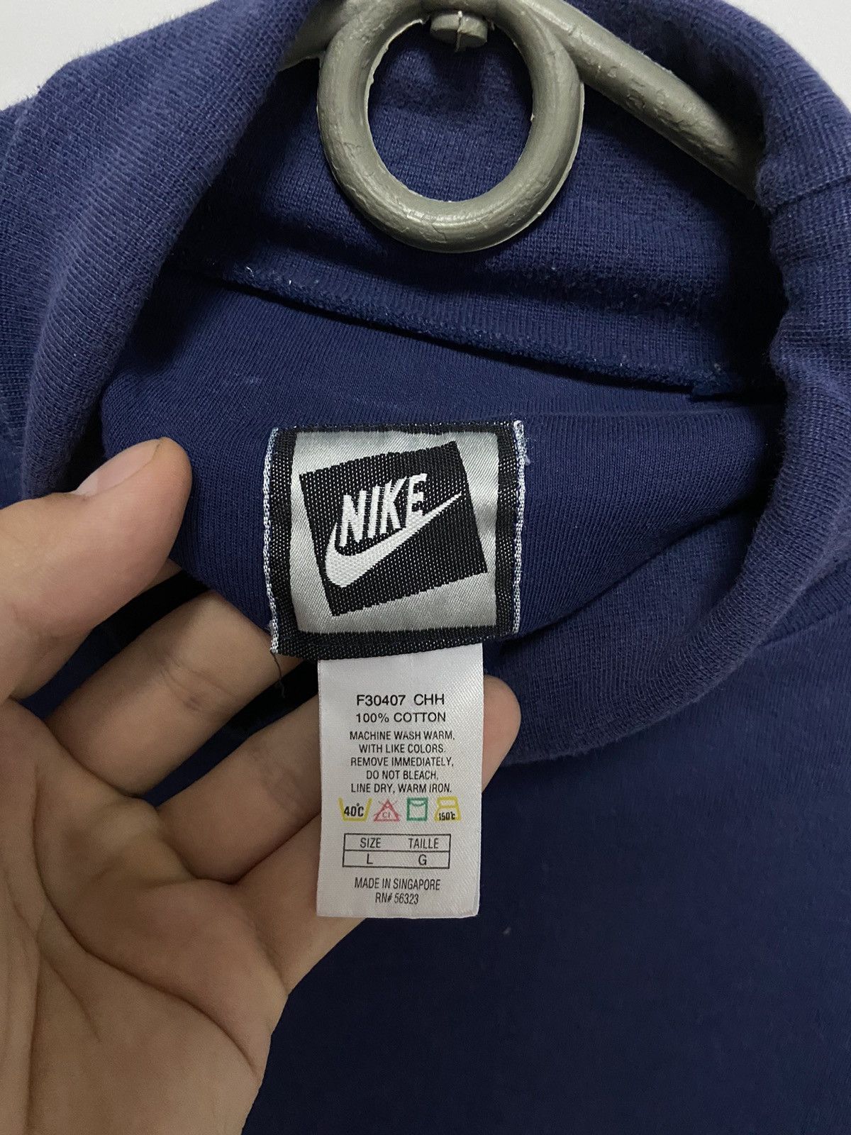 Nike × Vintage Nike Sweatshirt small Logo Vintage turtle neck Long sleeve Size US L / EU 52-54 / 3 - 6 Thumbnail