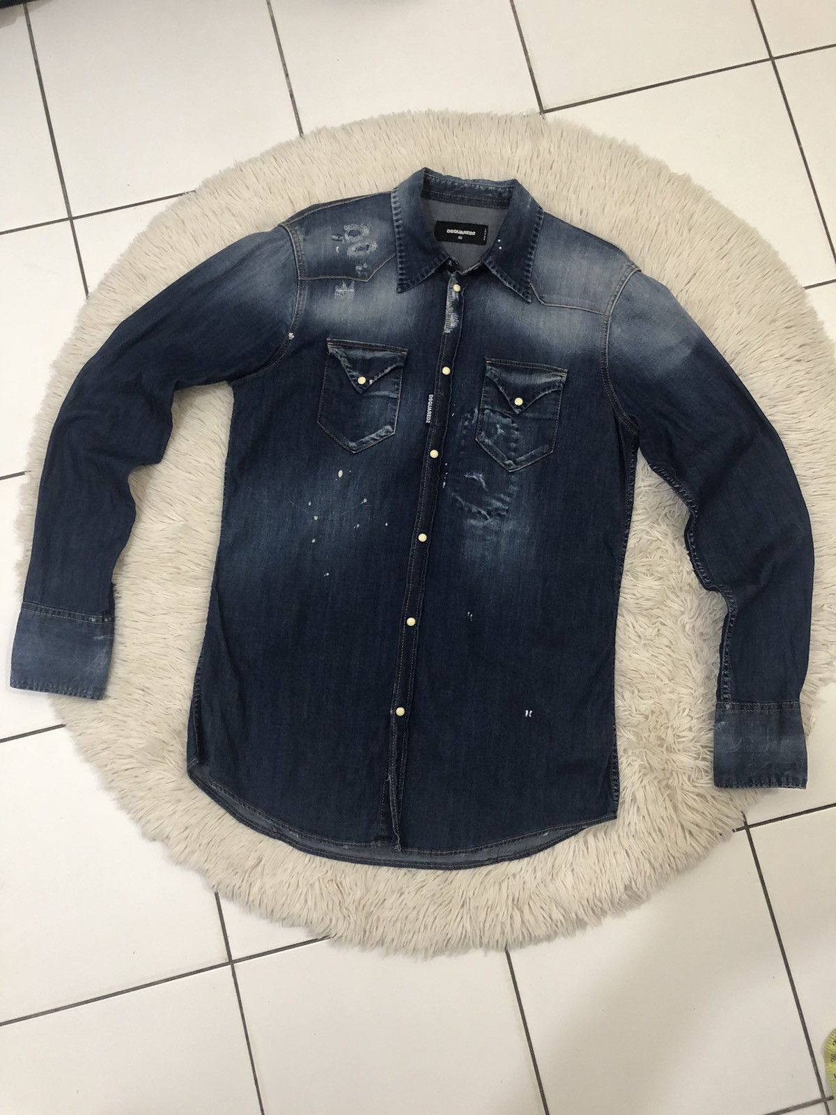 Dsquared2 Dsquared2 Distressed Denim Shirt Size US S / EU 44-46 / 1 - 1 Thumbnail