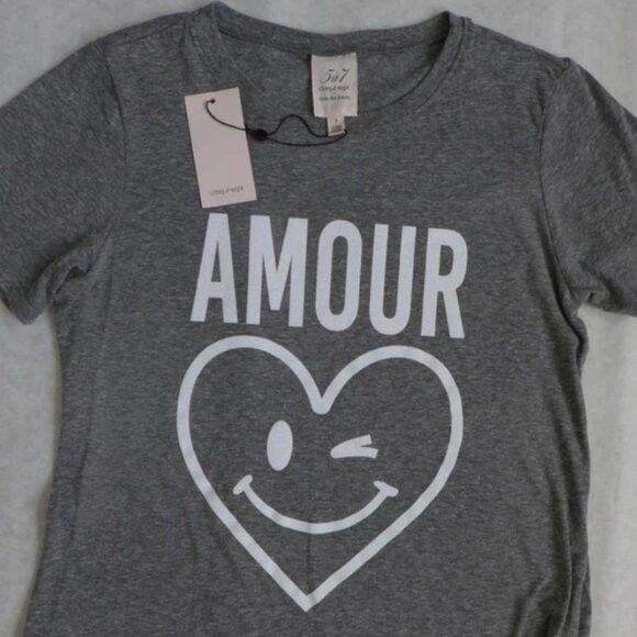 Cinq a Sept CINQ A SEPT Smiley Heart Shrunken Tee Size L / US 10 / IT 46 - 3 Thumbnail
