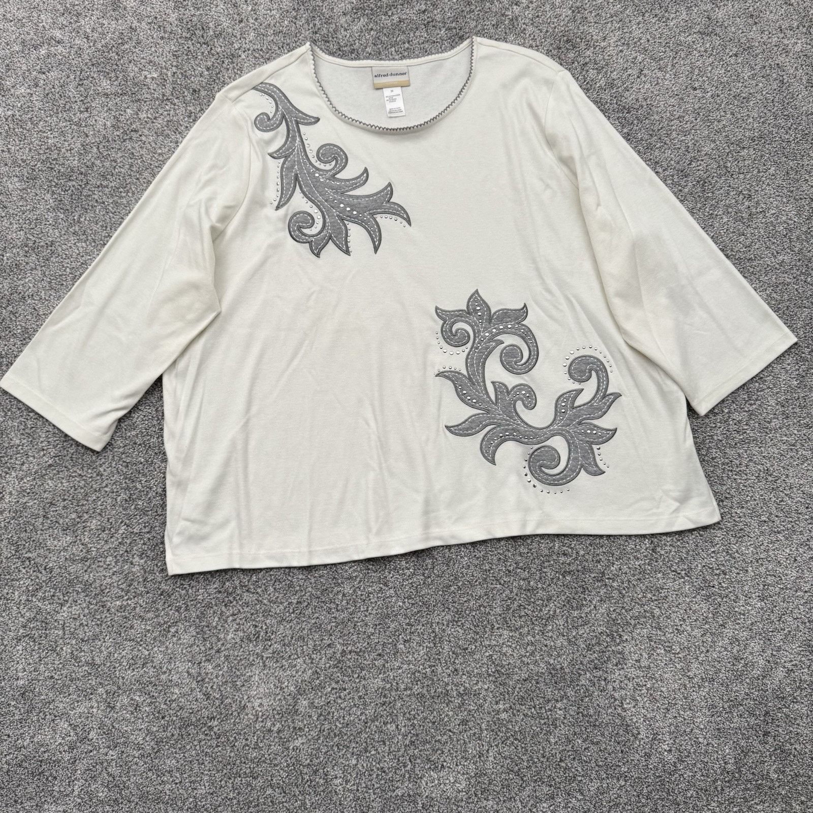 Other Alfred Dunner Top Womens 3X Plus Rhinestones Y2K Vintage Size 3XL / US 20-22 - 1 Thumbnail