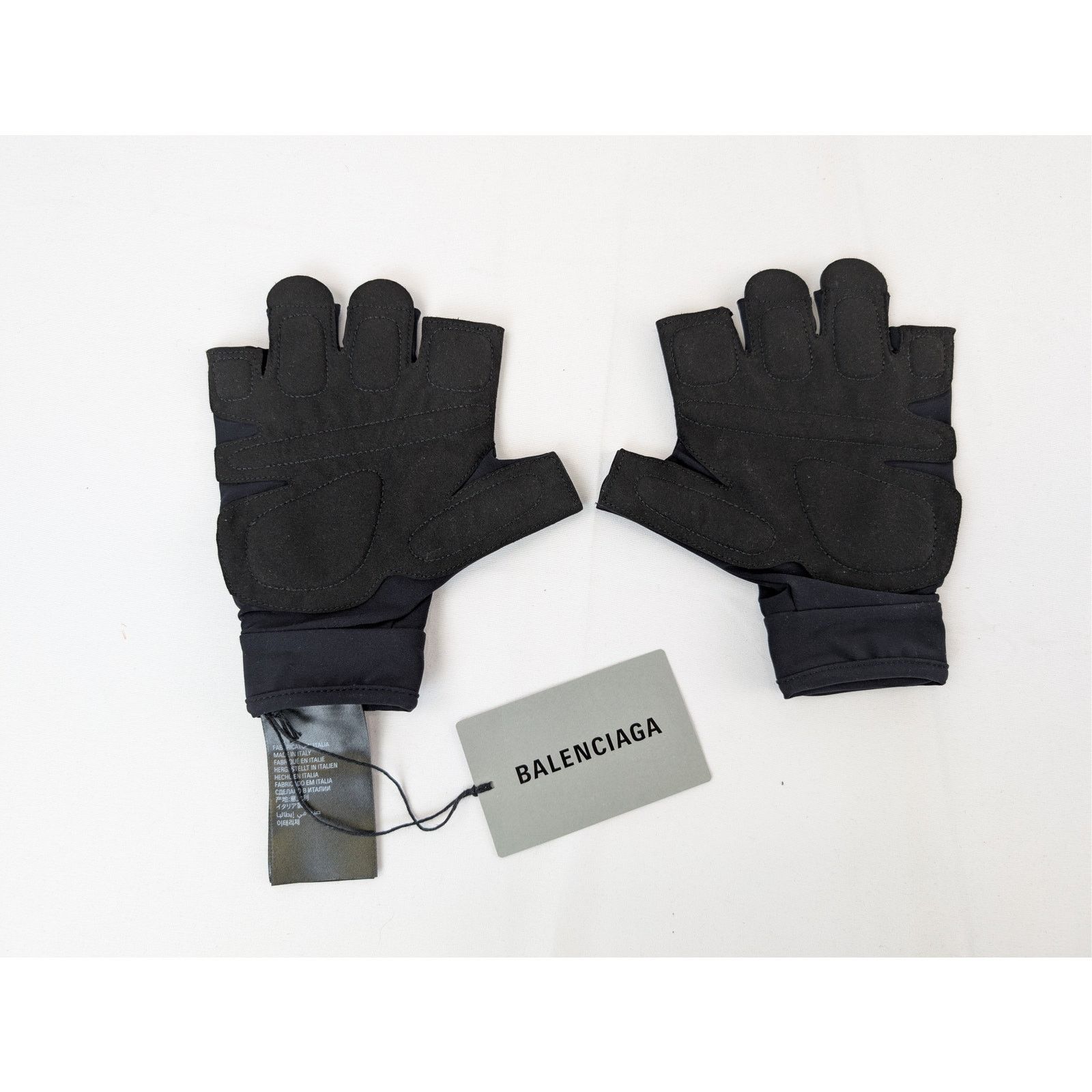 Balenciaga o1rshd1 Size: S / Activewear Open Finger Gloves in Black Size ONE SIZE - 5 Thumbnail