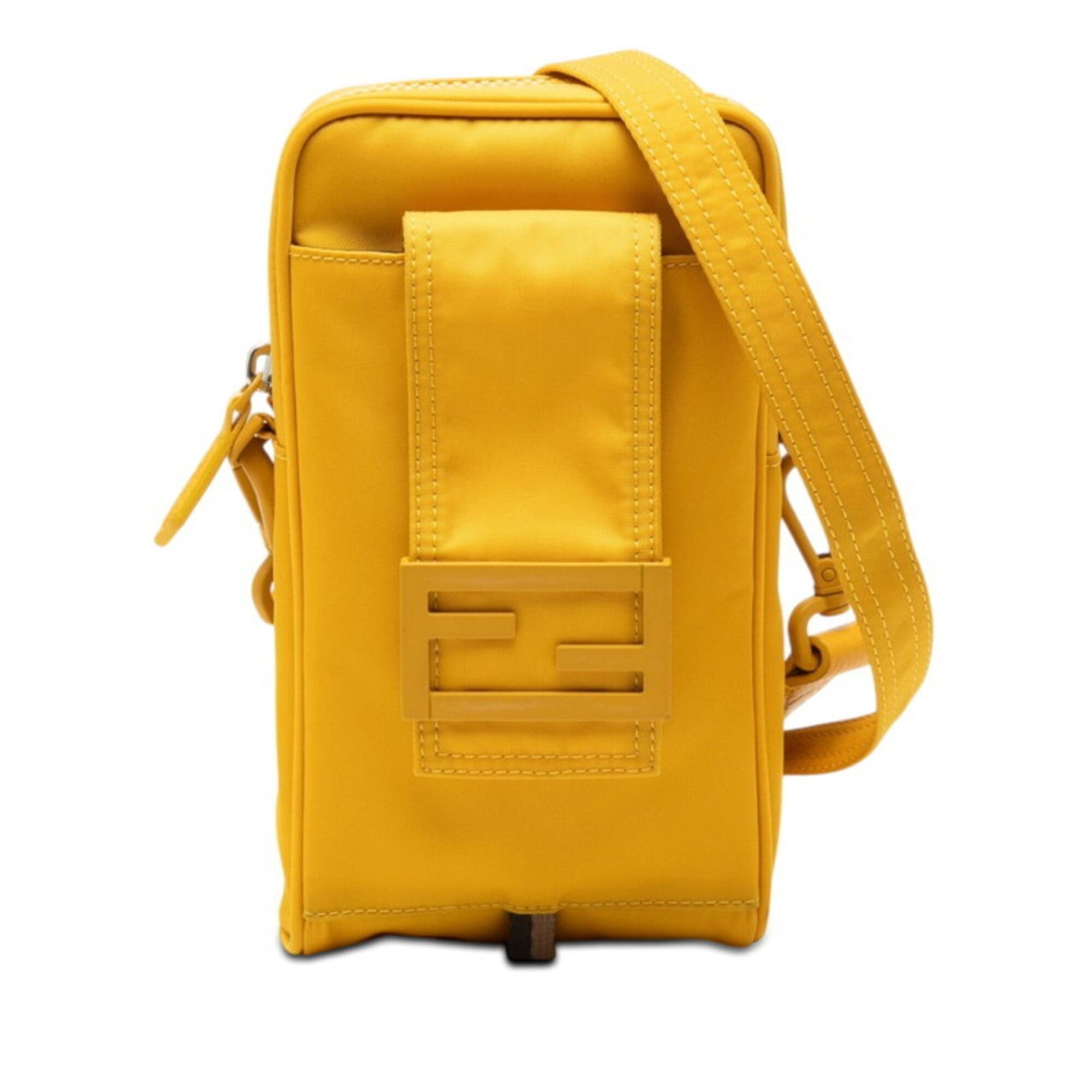Fendi Fendi FF Logo Crossbody Phone Holder Pouch 7AS056 Yellow Nylon Women's FENDI Size ONE SIZE - 1 Thumbnail