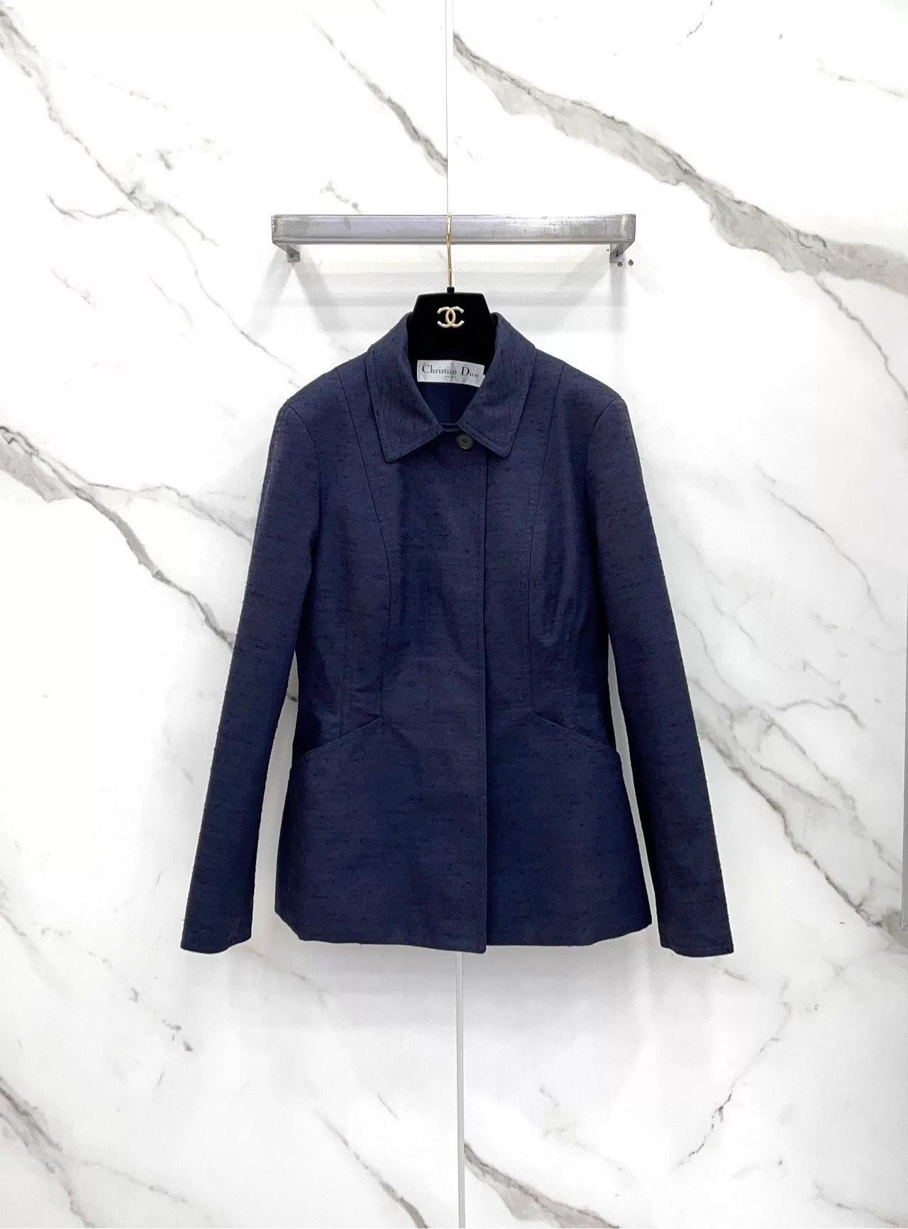 Dior Dior Black Single-Breasted Lapel Zip Blazer Size US XXS / EU 40 - 1 Thumbnail
