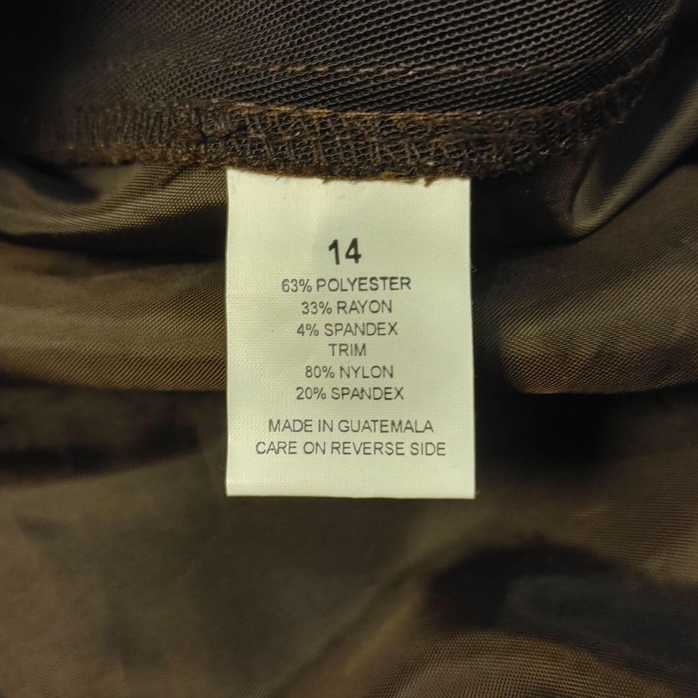 Other Briggs New York Women's Brown Pencil Skirt Short 14 Size 36" / US 14 / IT 50 - 3 Thumbnail