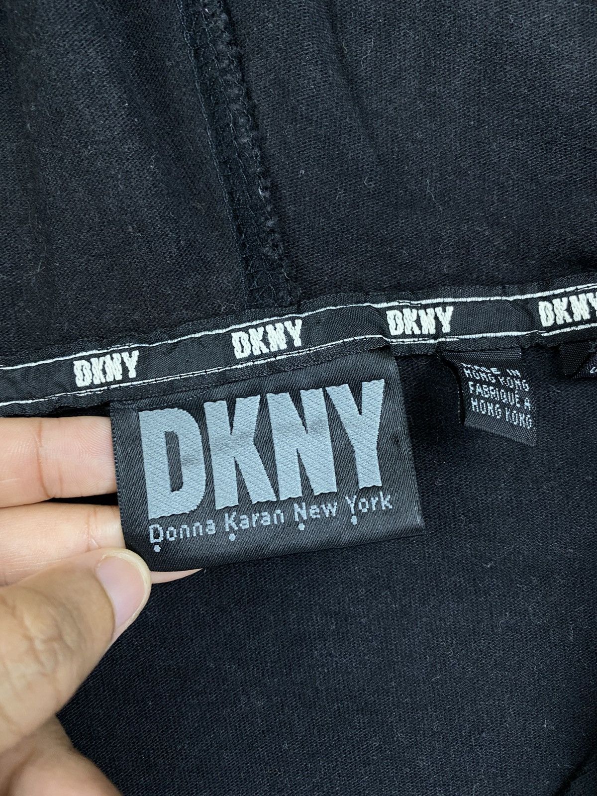 DKNY × Vintage Vintage 90s DKNY Big Logo Half Zipper Hoodie Size US M / EU 48-50 / 2 - 9 Thumbnail