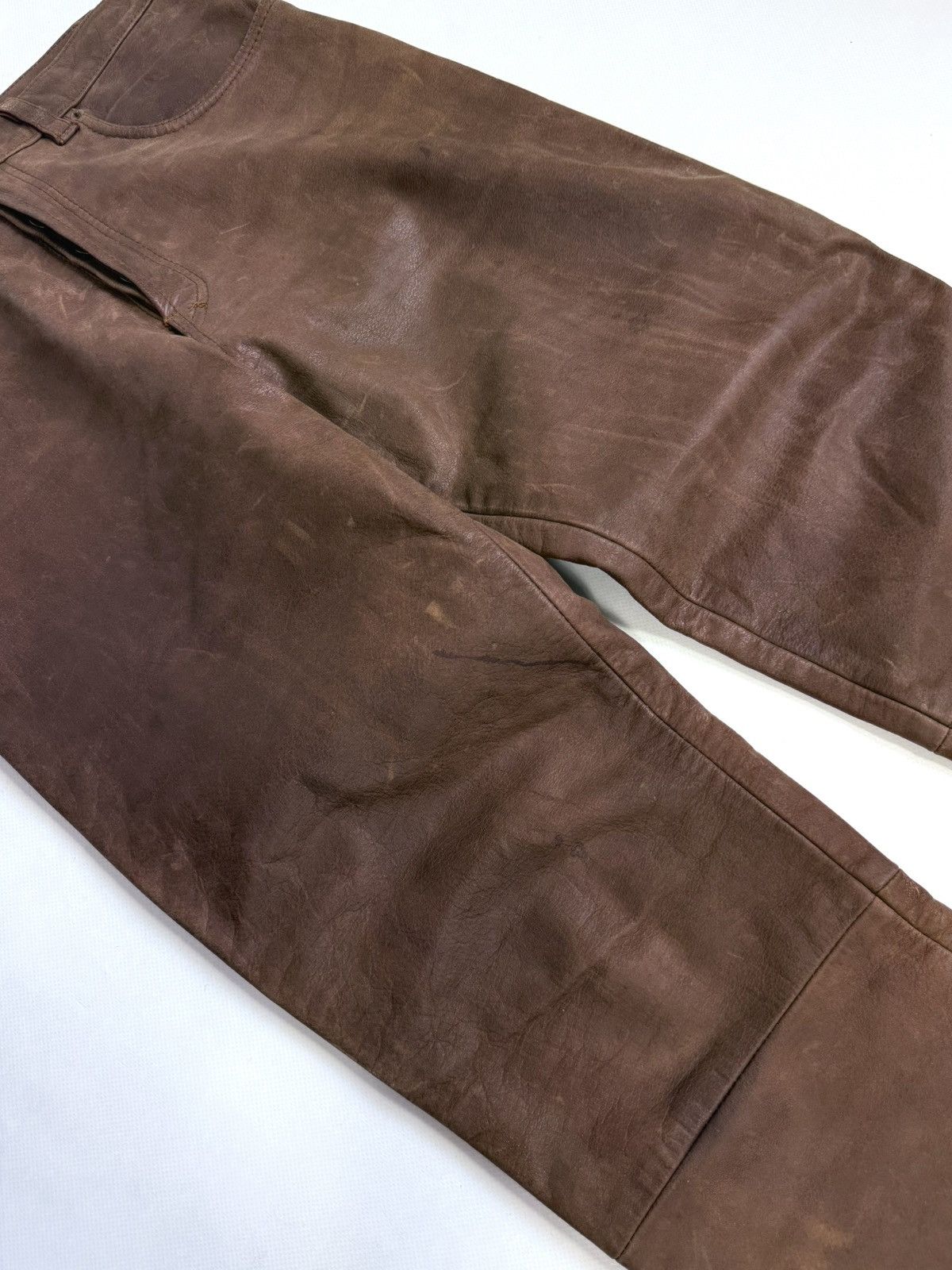 Genuine Leather Vintage 90s Stockerpoint Leather Biker Western Pants Size US 32 / EU 48 - 9 Thumbnail