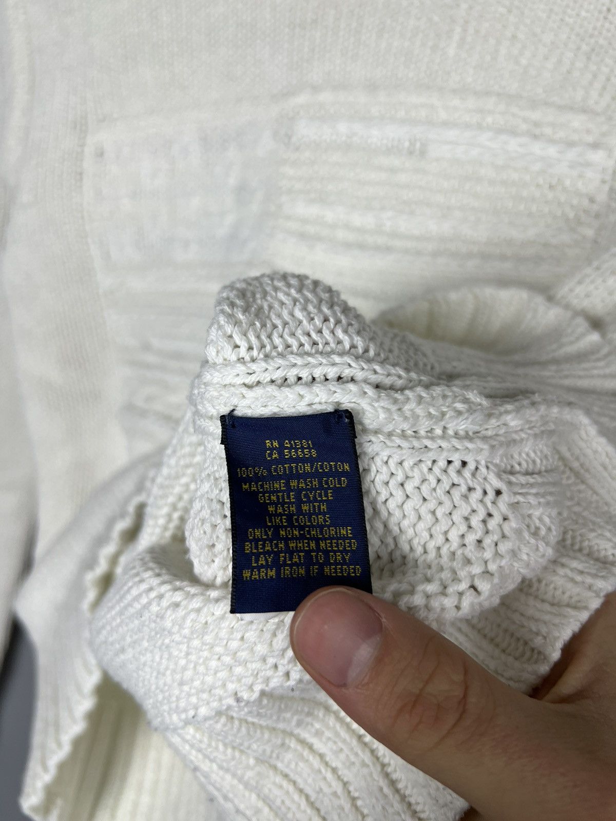 Polo Ralph Lauren (XS) Polo Ralph Lauren white cotton sweater Size XS / US 0-2 / IT 36-38 - 5 Thumbnail