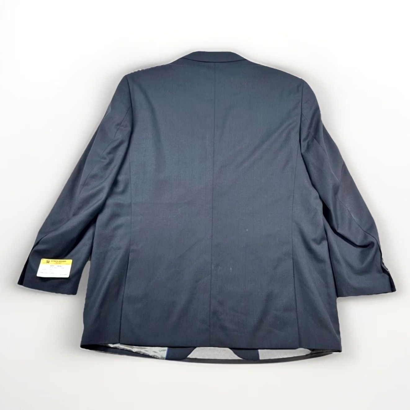 Vintage Stacy Adams Blazer Mens 48R Navy Blue Micro Houndstooth Sports Coat Gold Size 48R - 2 Thumbnail