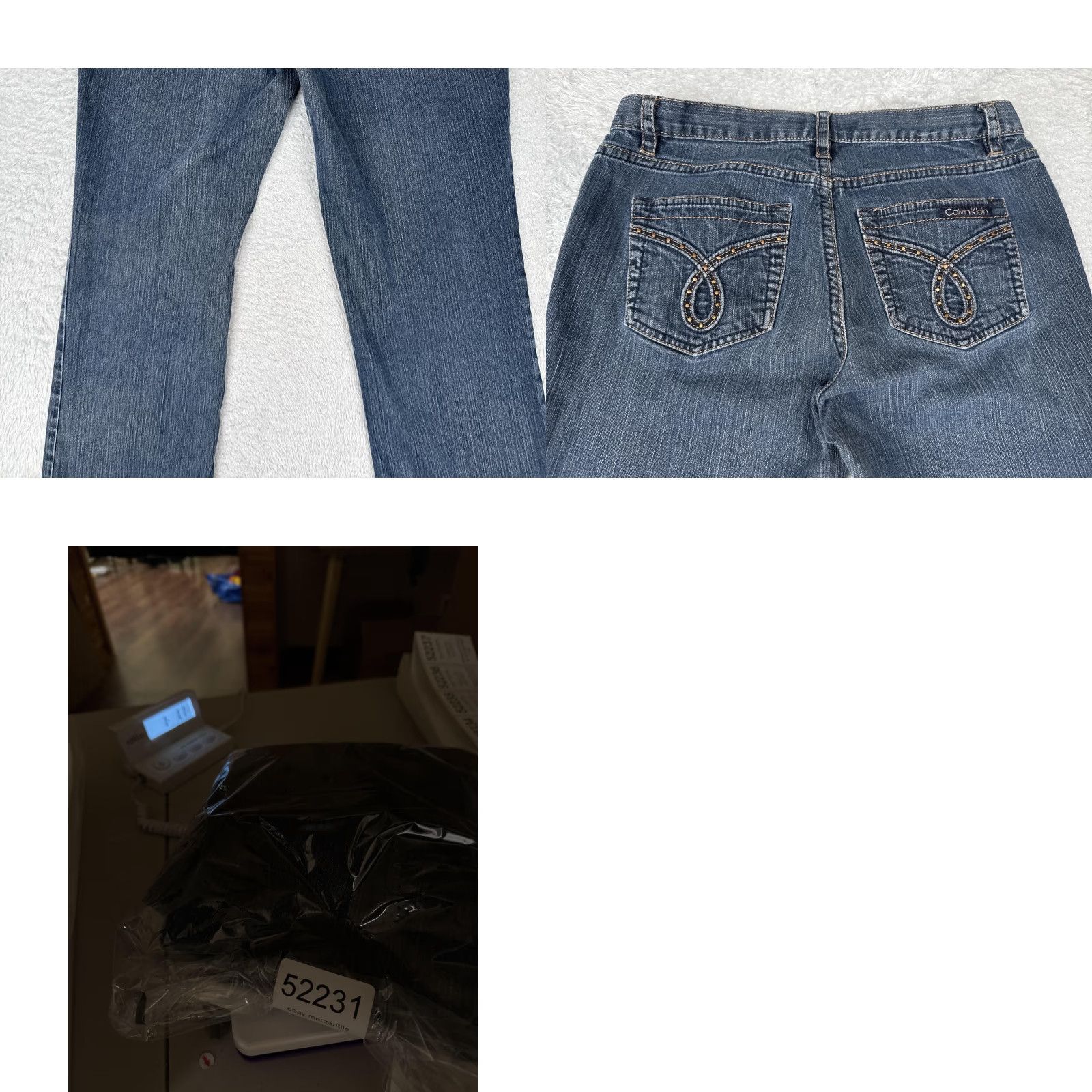 Calvin Klein Calvin Klein Jeans Womens 10 Blue Straight Leg Stretch Denim Embellished Pockets Jeans Size 32" / US 10 / IT 46 - 10 Thumbnail
