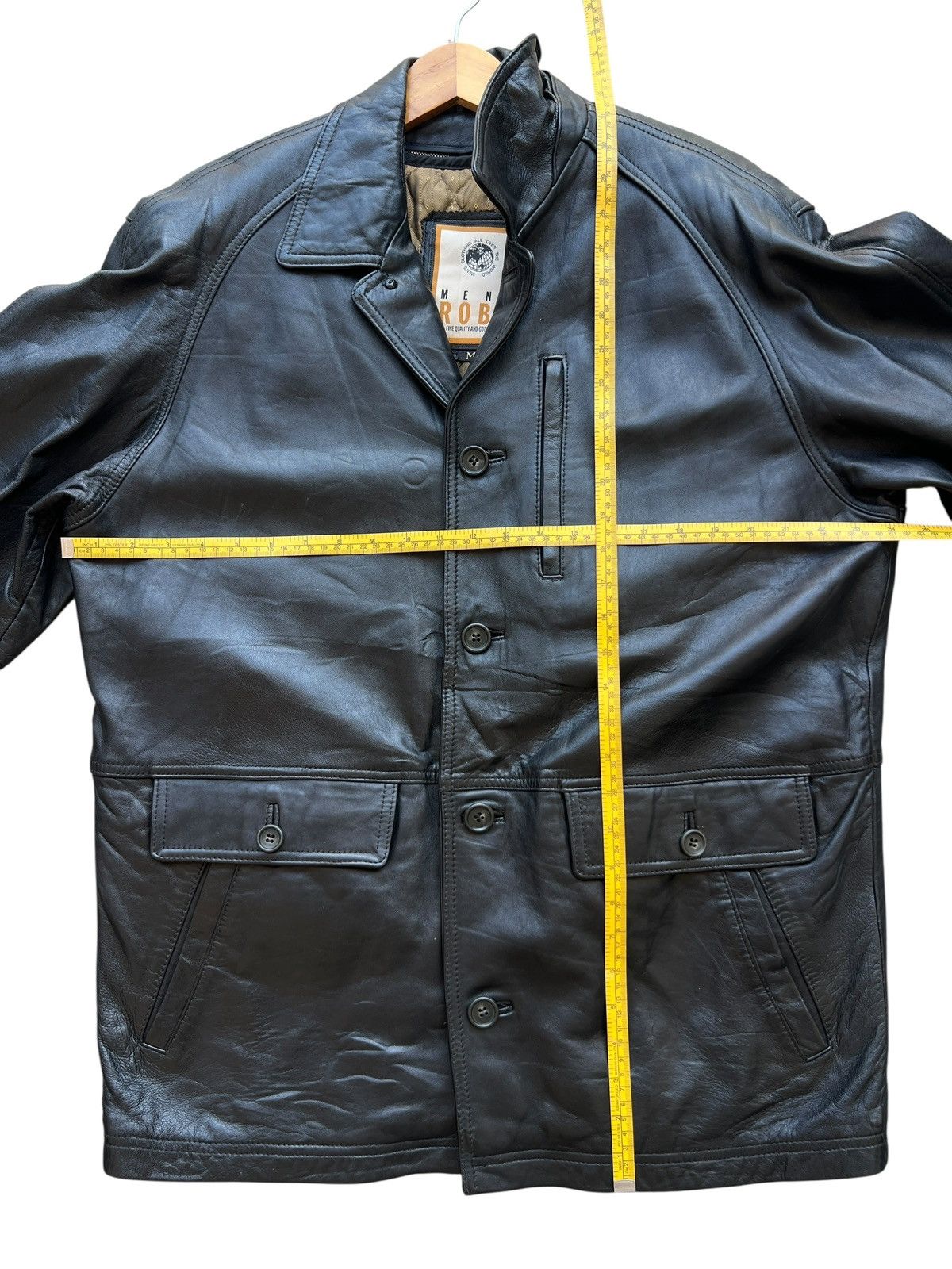 Vintage Vintage 90s Men’s Robo Black Leather Coat Jacket Size US L / EU 52-54 / 3 - 12 Thumbnail