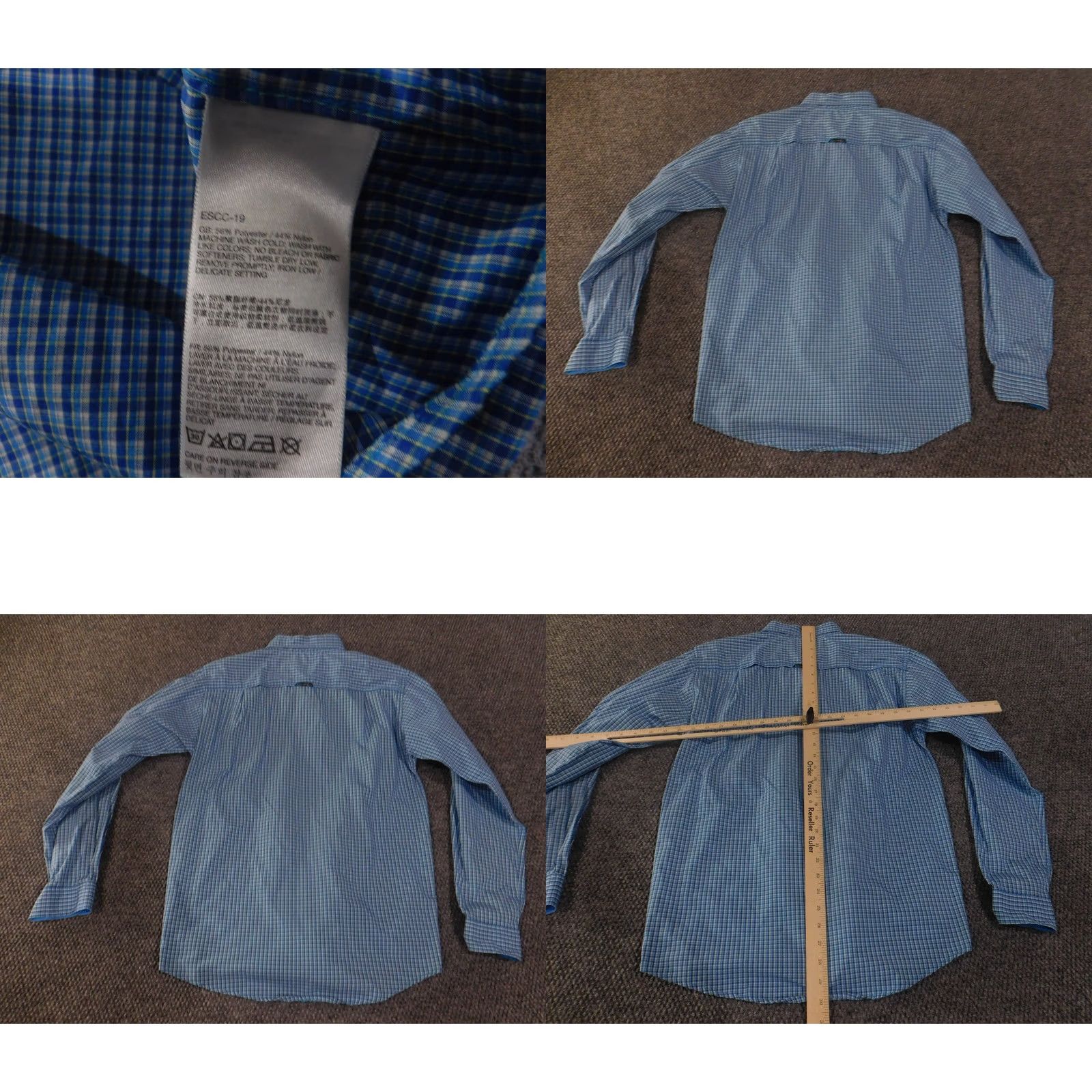 ExOfficio ExOfficio Shirt Mens Small Blue Plaid Lightweight Travel Outdoor Button-Up Long Sleeve Casual Size US S / EU 44-46 / 1 - 8 Thumbnail