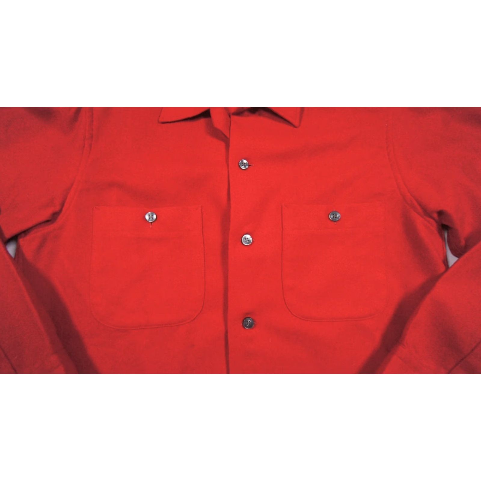 Pendleton VINTAGE Pendleton Shirt Mens Medium Red Wool Flannel 60s Button-Down with Pockets Moth Holes FLAWS*** Size US M / EU 48-50 / 2 - 2 Thumbnail