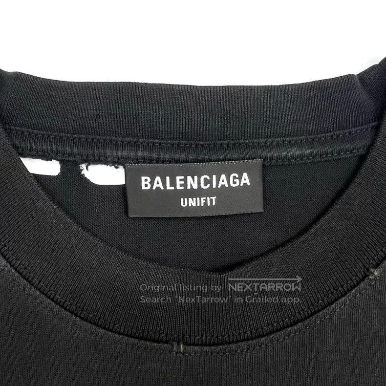 Balenciaga Balenciaga Black Destroyed Classic Letter Logo Distressed Size US XS / EU 42 / 0 - 3 Thumbnail