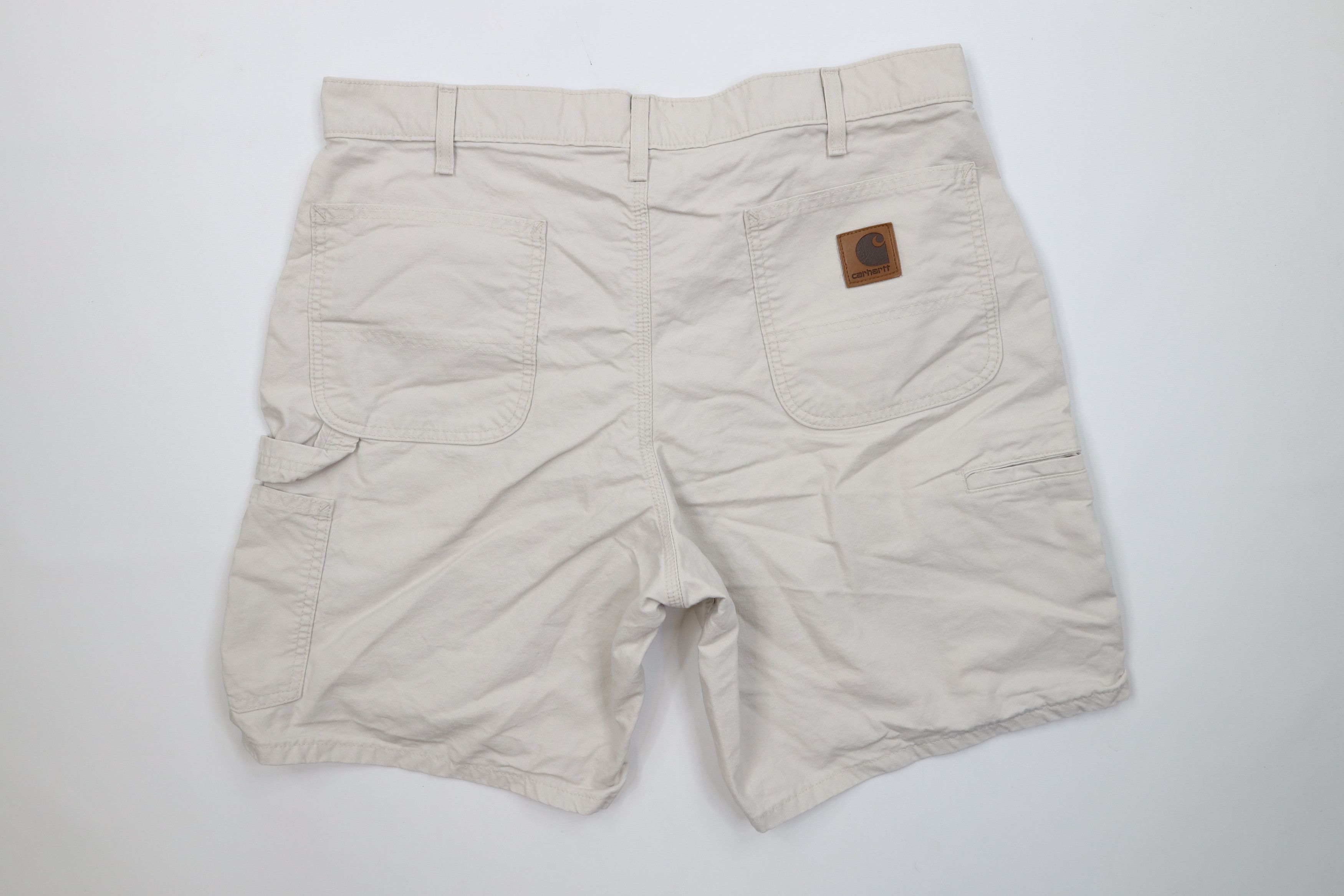 Carhartt Vintage Y2K 2002 Carhartt Relaxed Dungaree Shorts Beige Size US 36 / EU 52 - 9 Thumbnail