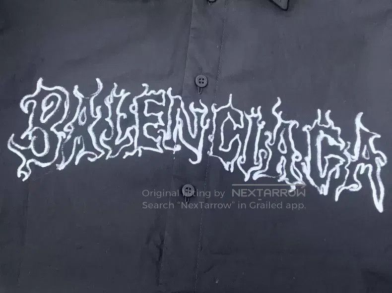 Balenciaga Balenciaga Printed Single Breasted Long Sleeve Shirt Black Size US S / EU 44-46 / 1 - 3 Thumbnail