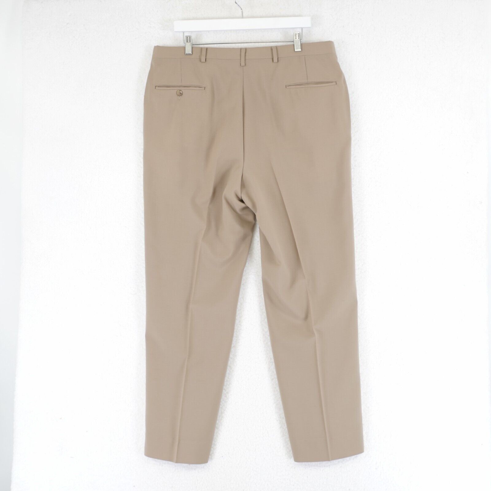 Hart Schaffner Marx Hart Schaffner Marx Tan Wool Flat Front Mid Rise Dress Pants Size 38R - 3 Thumbnail