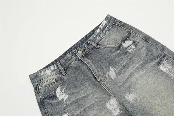 Japanese Brand Punk wash ink loose casual ripped jeans y2k Size US 32 / EU 48 - 4 Thumbnail