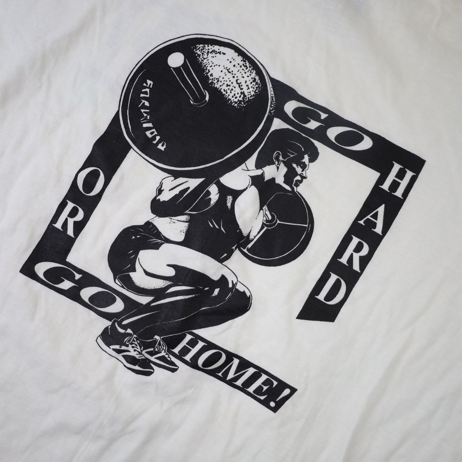 Vintage VTG 90s "Go Hard or Go Home" Graphic Body Building T Shirt Size US XL / EU 56 / 4 - 10 Thumbnail