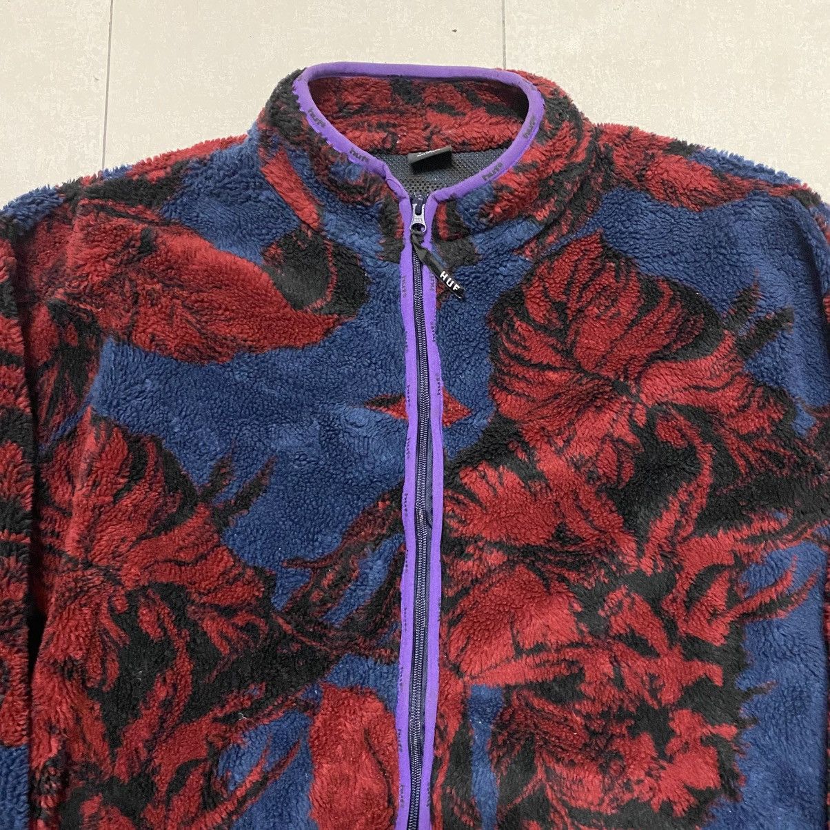 Huf HUF Sativa Floral FullZip Fleece Jacket Size US XL / EU 56 / 4 - 2 Thumbnail