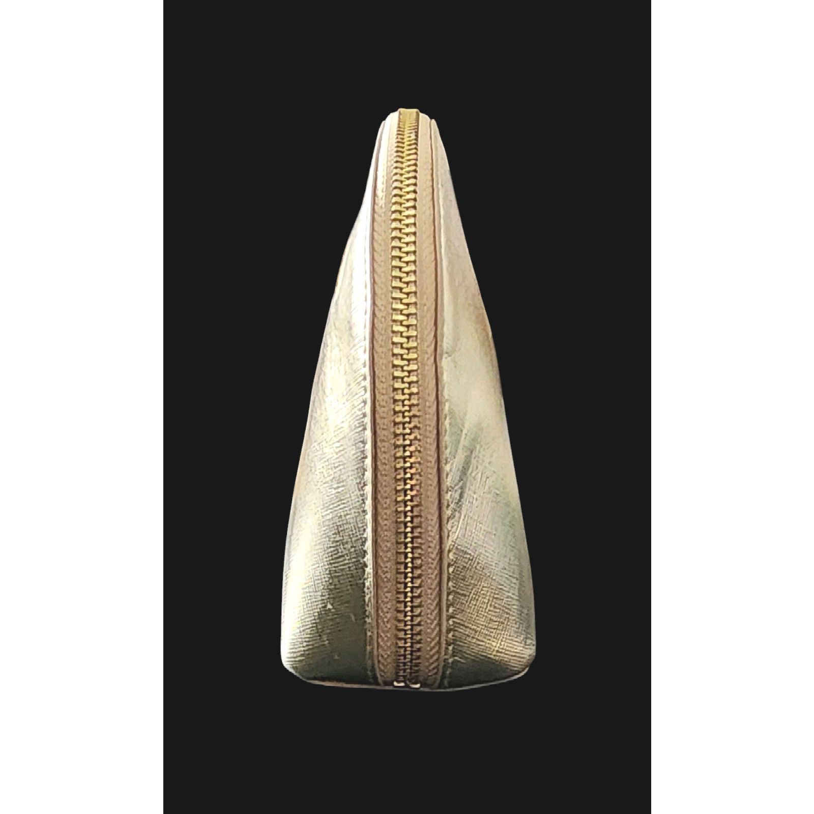 Michael Kors Michael Kors Jet Set Travel Cosmetic Leather Pouch-Pale Gold Size ONE SIZE - 6 Thumbnail