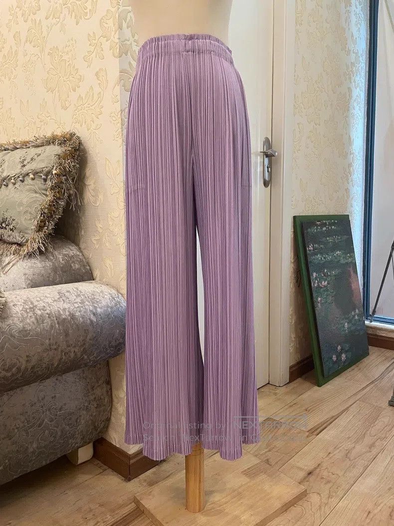 Issey Miyake Issey Miyake size:5 Purple Midi Skirt Size 22" - 3 Thumbnail