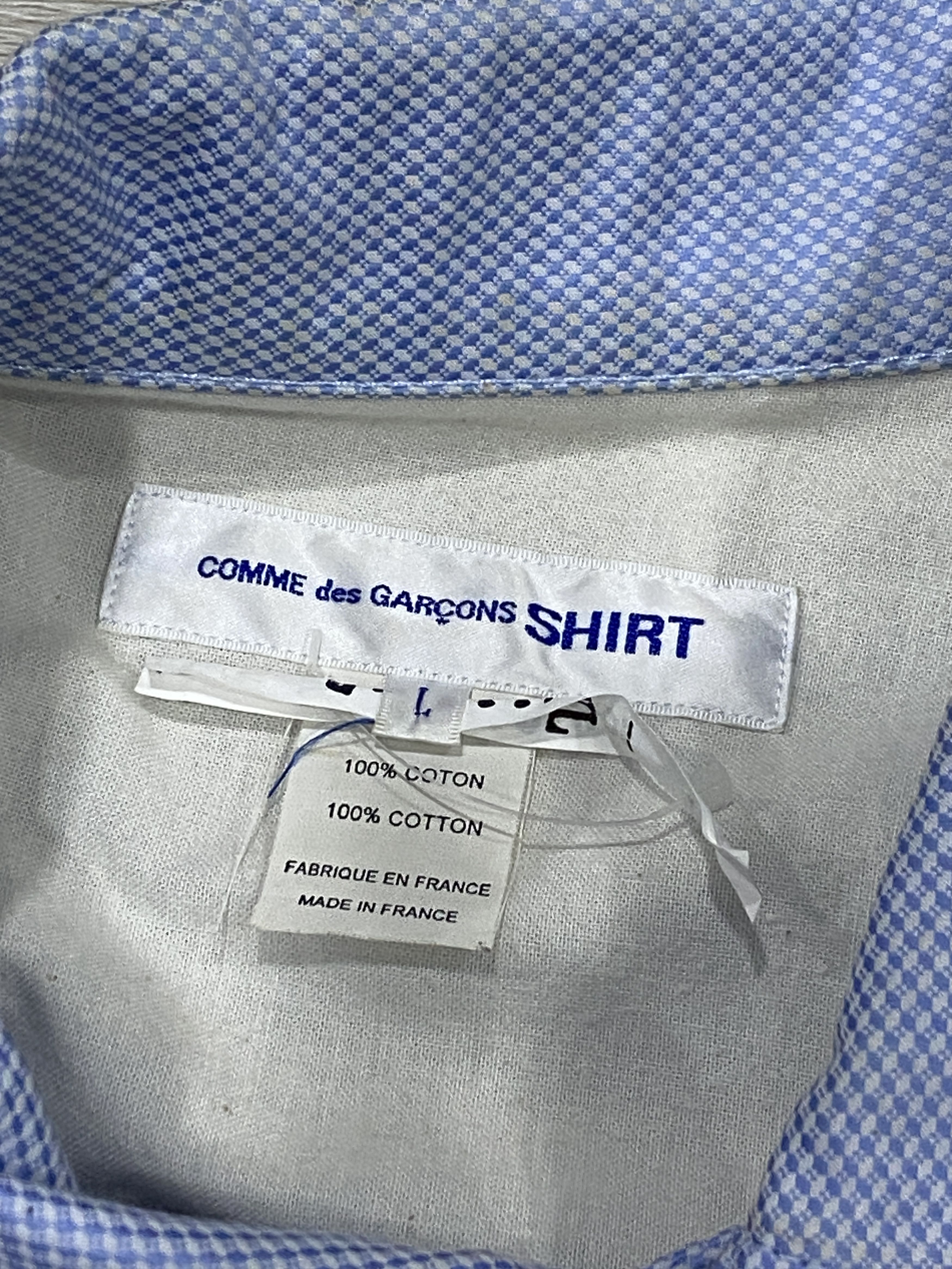 Comme des Garcons × Comme des Garcons SHIRT COMME DES GARCONS LIGHT BLUE RUFFLED ASYMMERIC JACKET LARGE Size US L / EU 52-54 / 3 - 5 Thumbnail