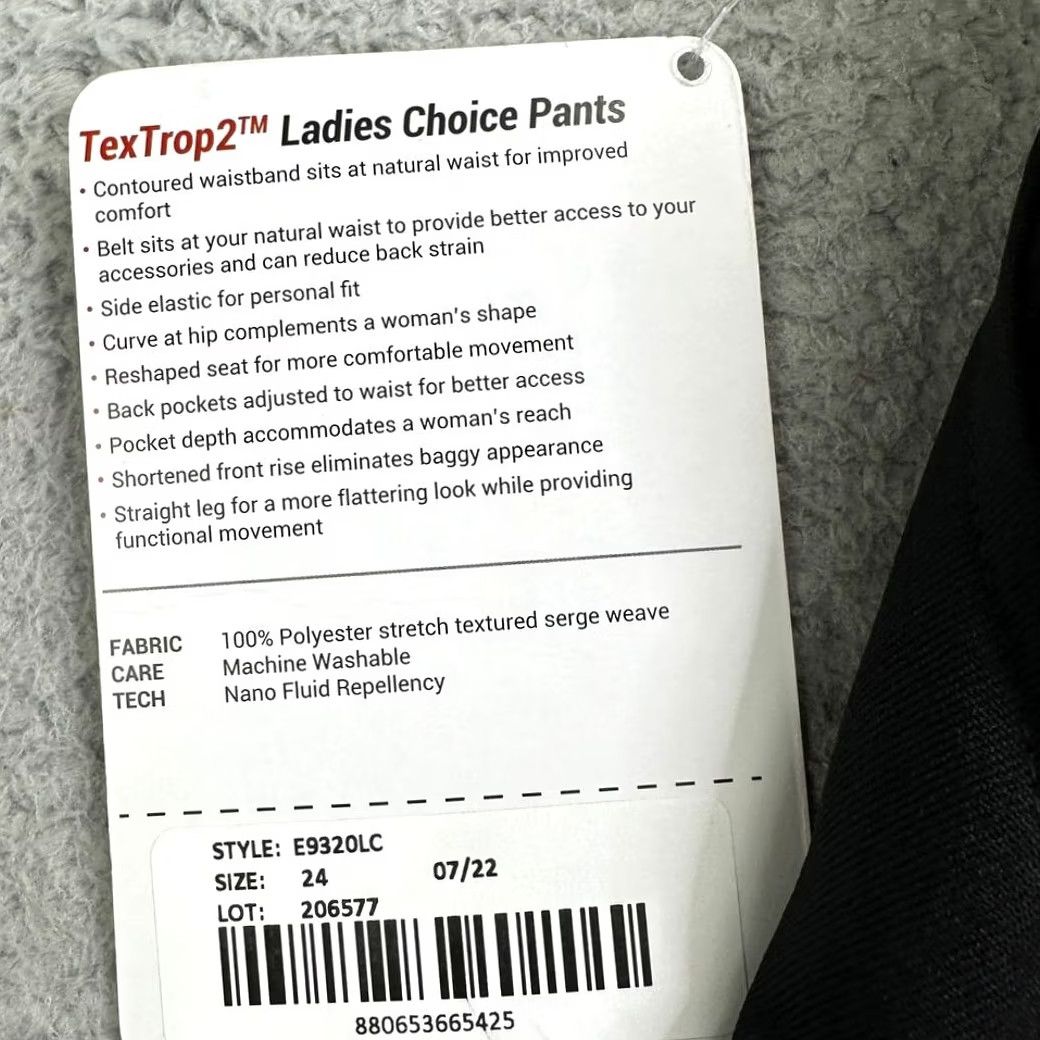 Vintage VINTAGE: Elbeco Uniform Pants Women 24 Tex Trop2 Black Tactical Work Trousers E9320LC NEW Size 42" / US 20 - 2 Thumbnail