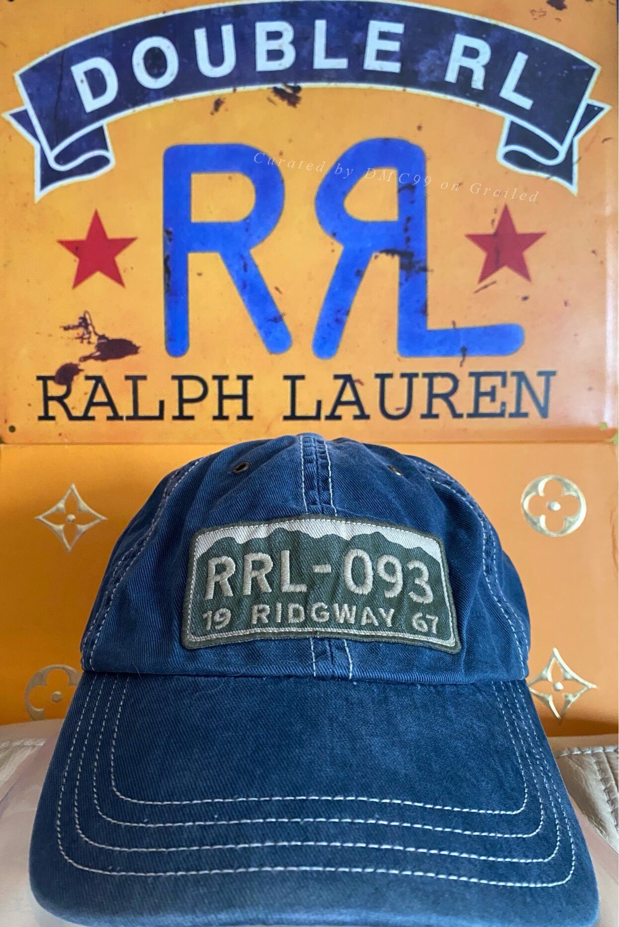 RRL Ralph Lauren × Vintage Vintage Distressed Denim Double RL Cap 