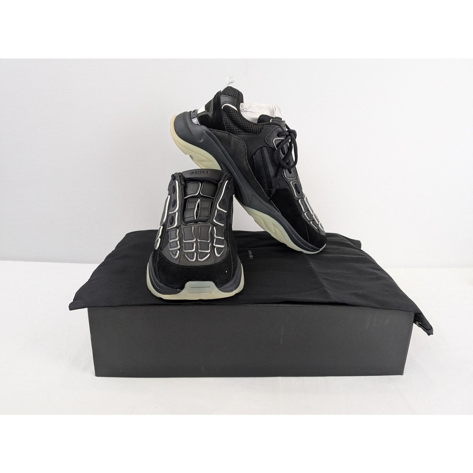Amiri o1rshd1 Bone Runner Sneakers in Black Size US 13 / EU 46 - 17 Thumbnail