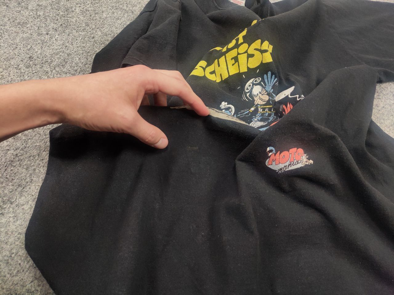 Vintage Vintage 90's Moto Mania Leise ist scheisse Graphic T Shirt Size US L / EU 52-54 / 3 - 14 Thumbnail