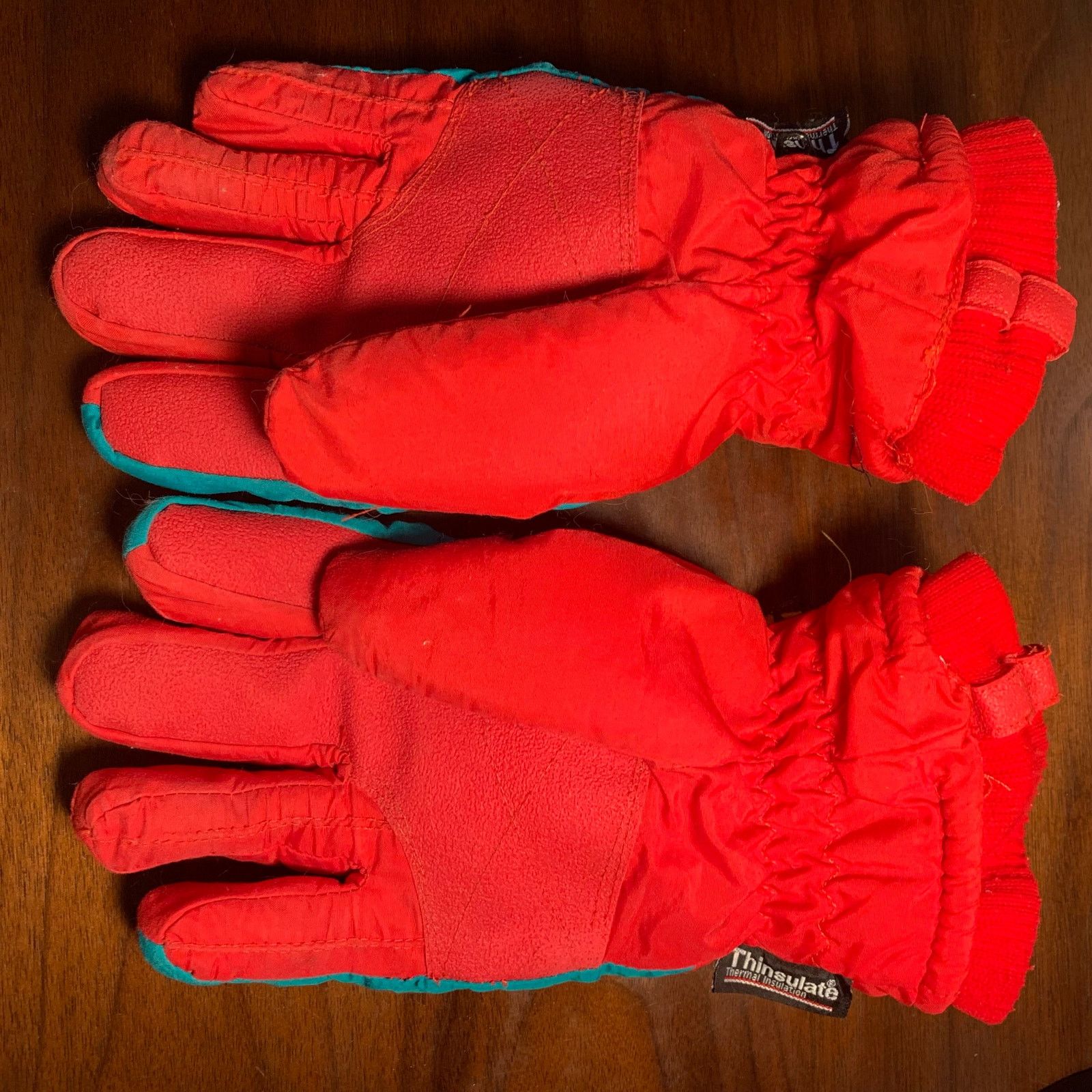 Vintage Ski Espree Vintage Men’s Red Teal Snow/Ski Gloves Size Large Size ONE SIZE - 7 Thumbnail