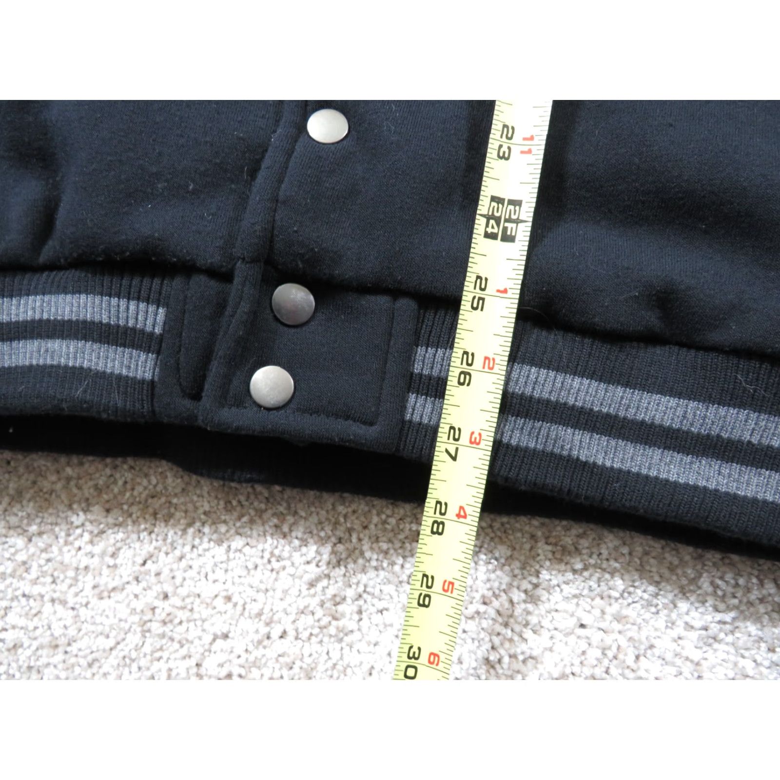 Vintage VINTAGE The Strip Jacket Men M Gray/Black Fleece Full Zip Casual Mid-Length Stand-Up Collar Size US M / EU 48-50 / 2 - 8 Thumbnail