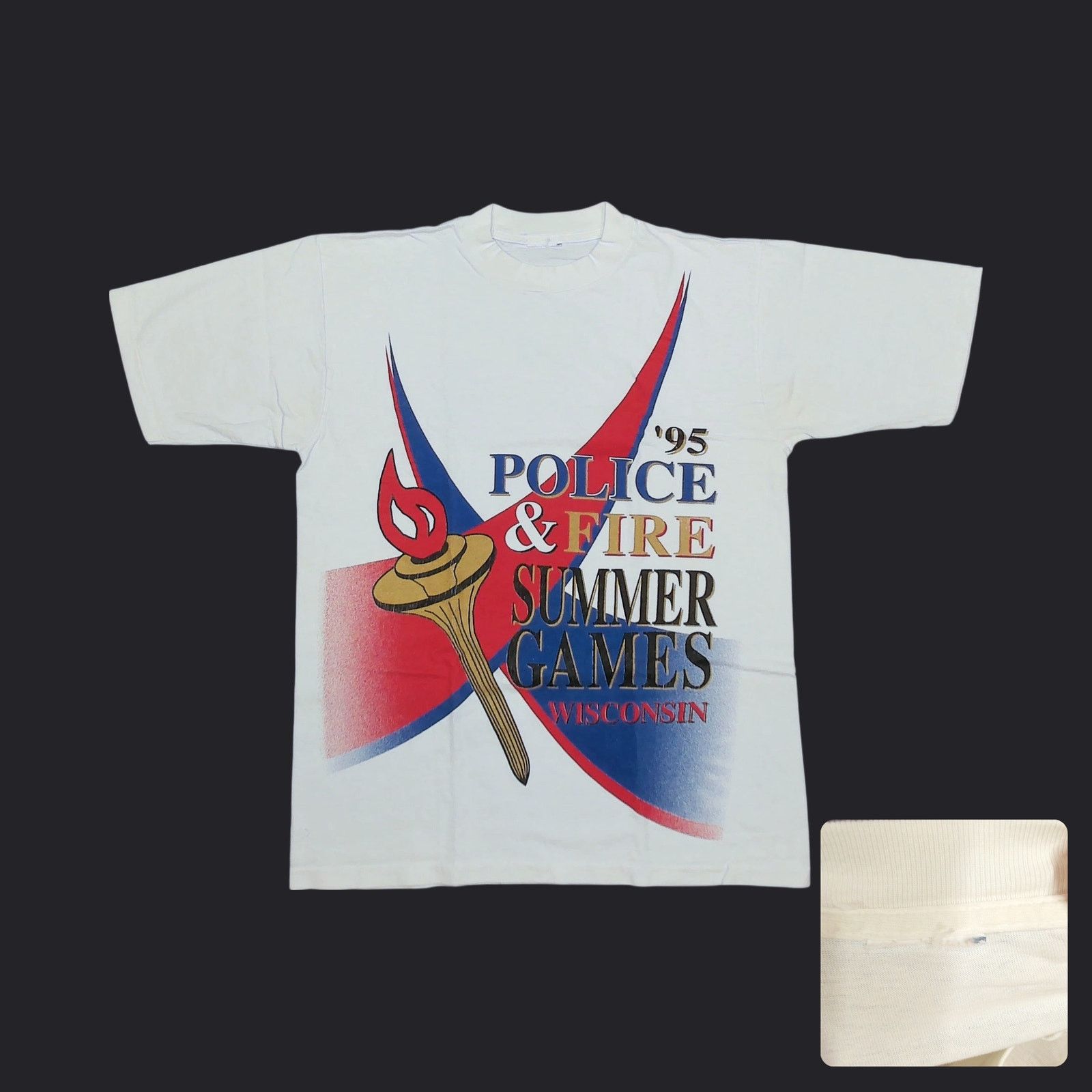 Vintage Vintage 1995 Wisconsin Police & Fire Games / Miller Promo Size US L / EU 52-54 / 3 - 1 Thumbnail