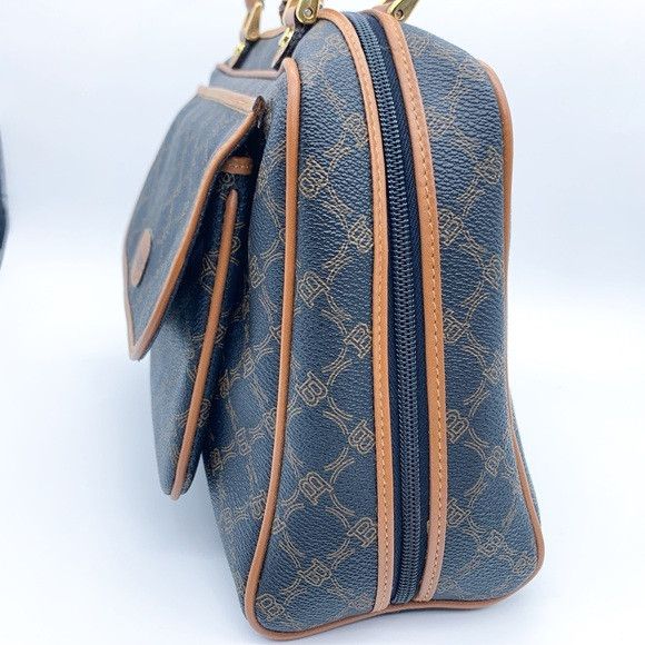 Bally Vintage Bally Monogram Satchel Handbag in Brown and Tan Size ONE SIZE - 5 Thumbnail