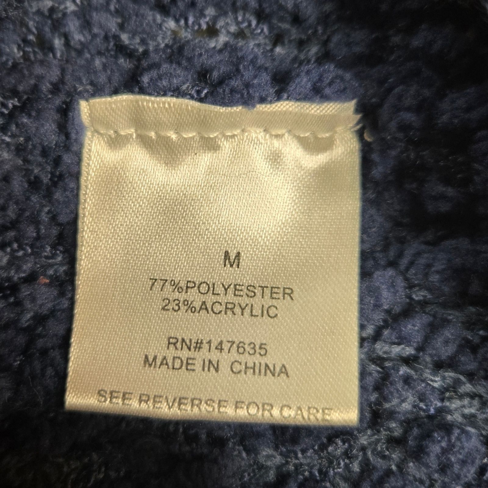 Other Navy Boucle Chenille Turtleneck Poncho Sweater Size Medium Size M / US 6-8 / IT 42-44 - 8 Thumbnail