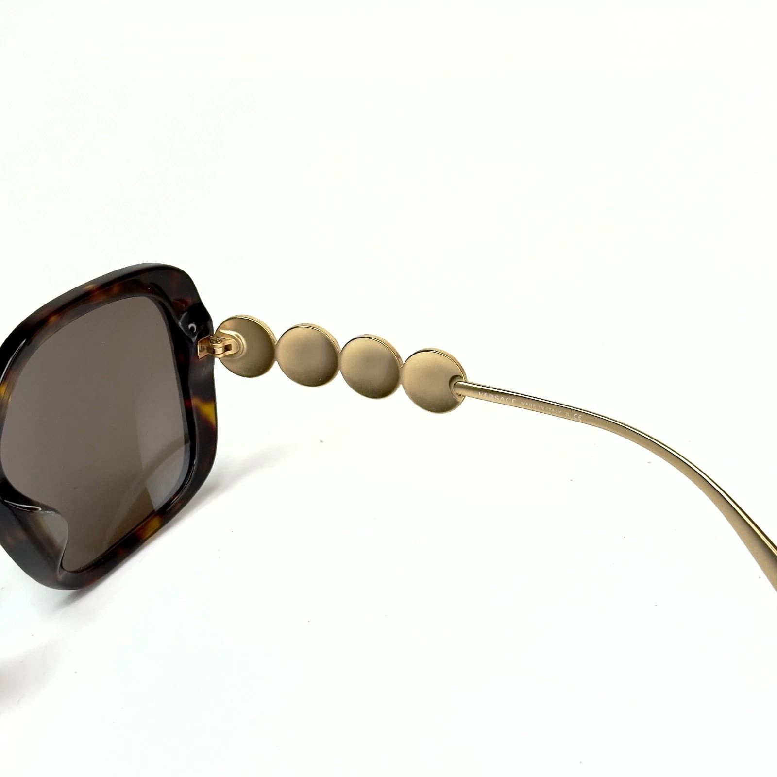 Versace VERSACE VE4375F 4375 Gold Coin Medusa Stud Brown Rectangular Size ONE SIZE - 3 Thumbnail