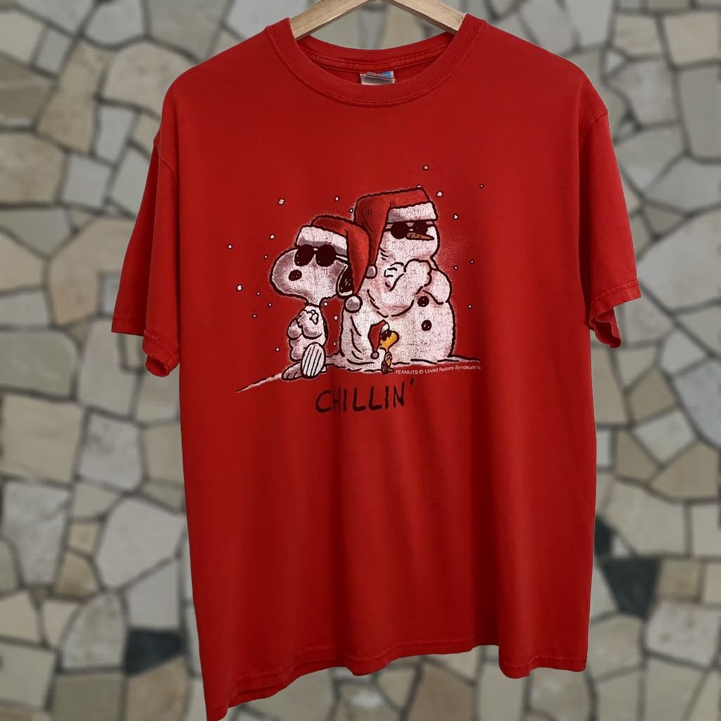 Peanuts Peanuts Christmas Joe Cool Snoopy Woodstock Chillin T-Shirt Sz Medium Red Tee Size US M / EU 48-50 / 2 - 1 Thumbnail