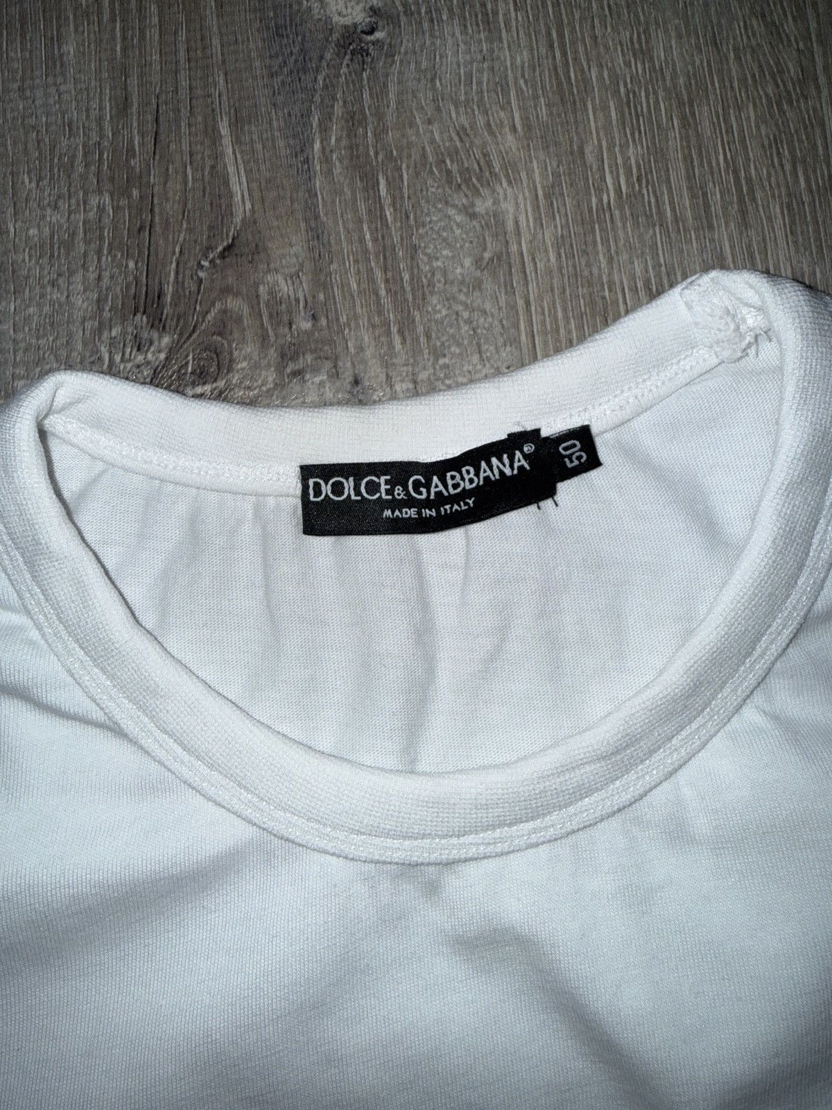 Dolce & Gabbana Dolce & Gabbana White Logo Plaque Cotton Crew Neck T-shirt Size US XL / EU 56 / 4 - 4 Thumbnail