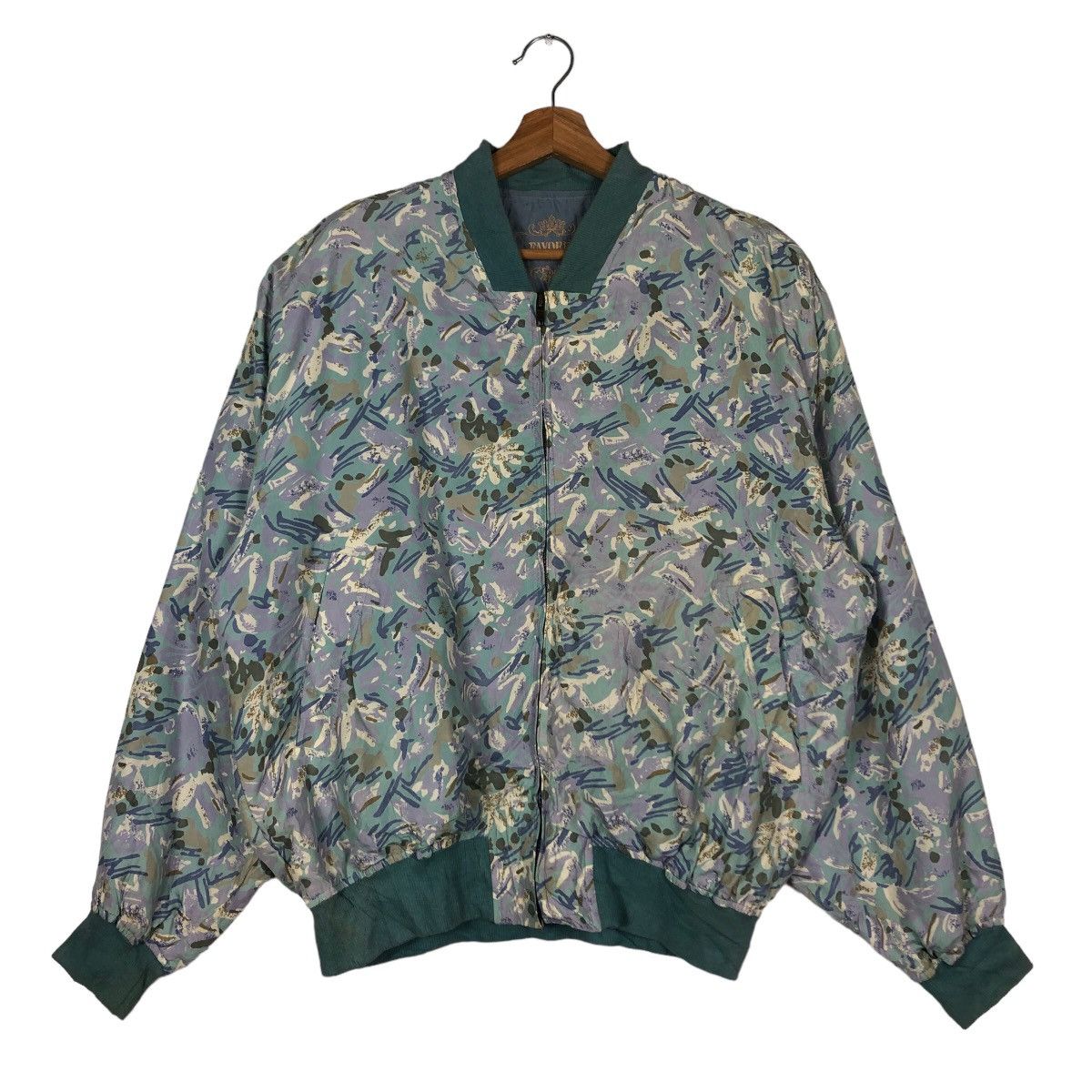 Japanese Brand 🔥Vintage Bomber Jacket Favored Pure Silk Over Print Flower Size US M / EU 48-50 / 2 - 1 Thumbnail