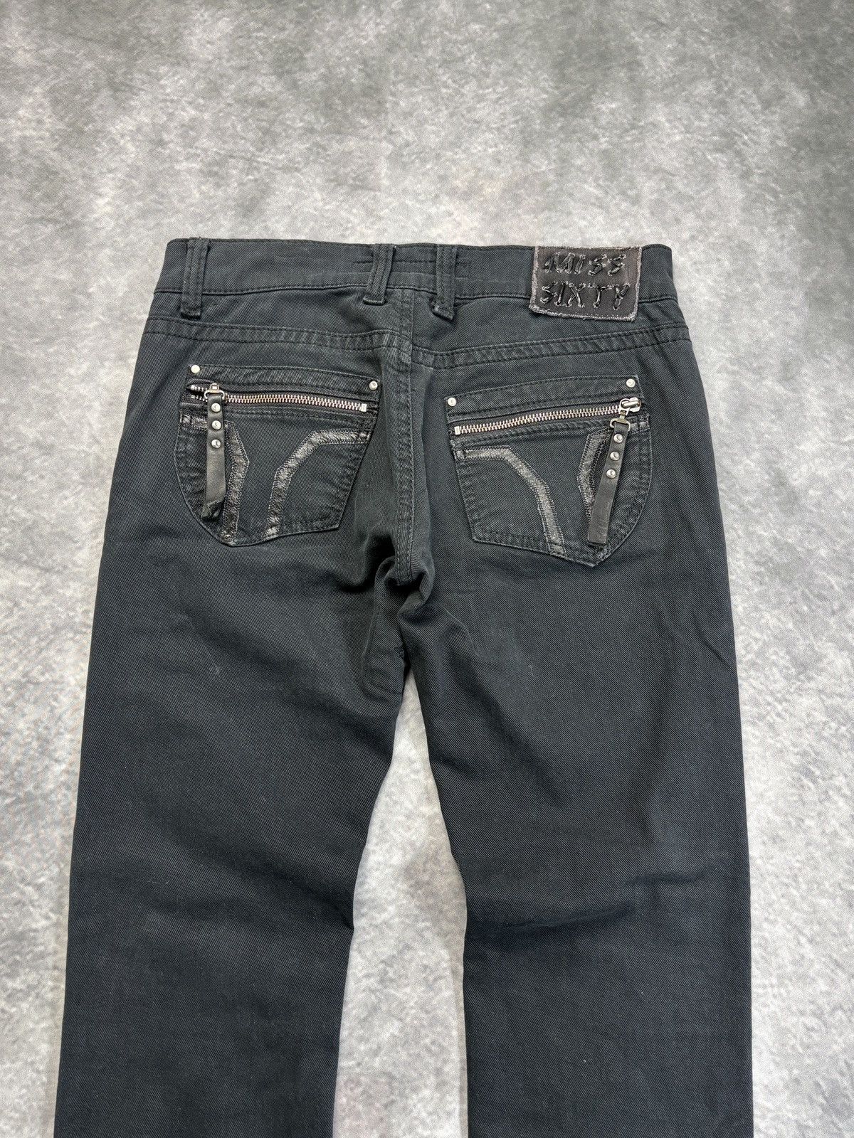 Vintage Miss Sixty Jeans Y2K Black Denim Lace Pants 2000s 90