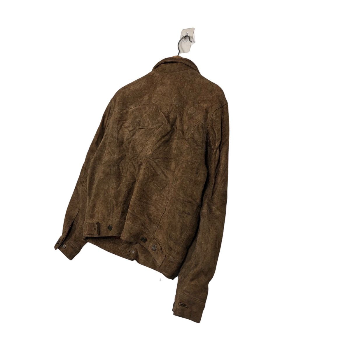Issey Miyake 📌Vintage Biker Leather Jacket Flare Big Logo Lining Size US M / EU 48-50 / 2 - 11 Thumbnail