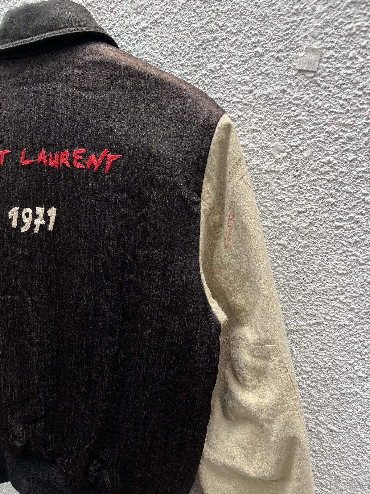 Saint Laurent Paris FW 2017 SLP Embroidered Distressed Bomber Jacket Size US S / EU 44-46 / 1 - 22 Thumbnail