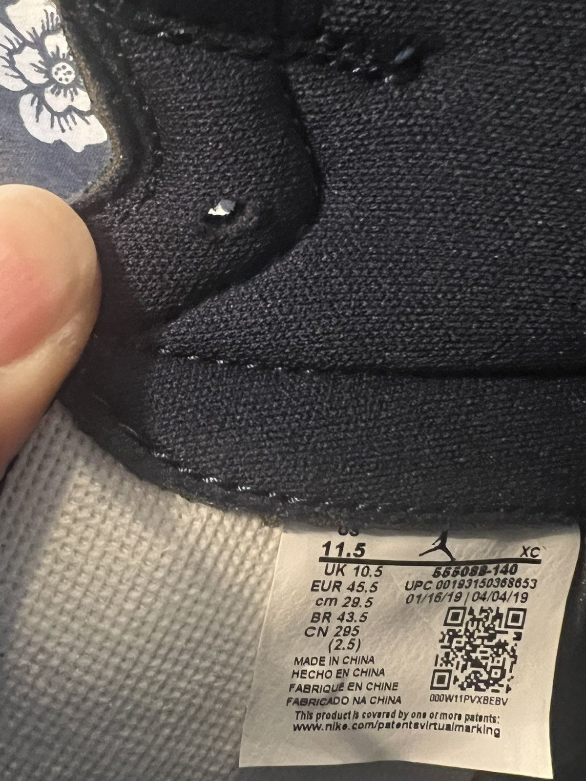 Nike Jordan 1 Retro High OG Obsidian Size US 11.5 / EU 44-45 - 6 Thumbnail