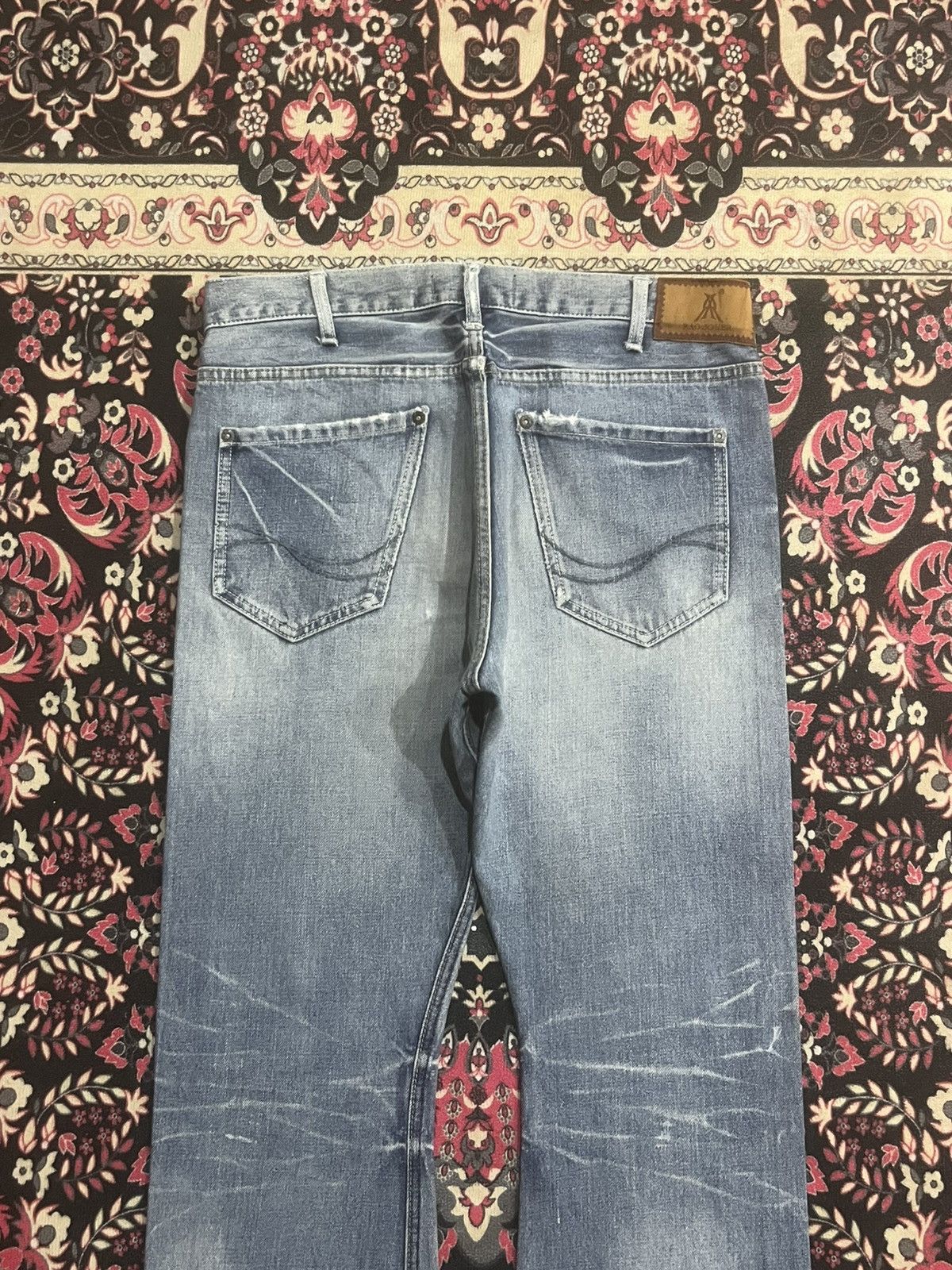 JACKROSE Jackrose X Luv Maison Blue Faded Washed Selvedge Flare Jeans Size US 30 / EU 46 - 7 Thumbnail